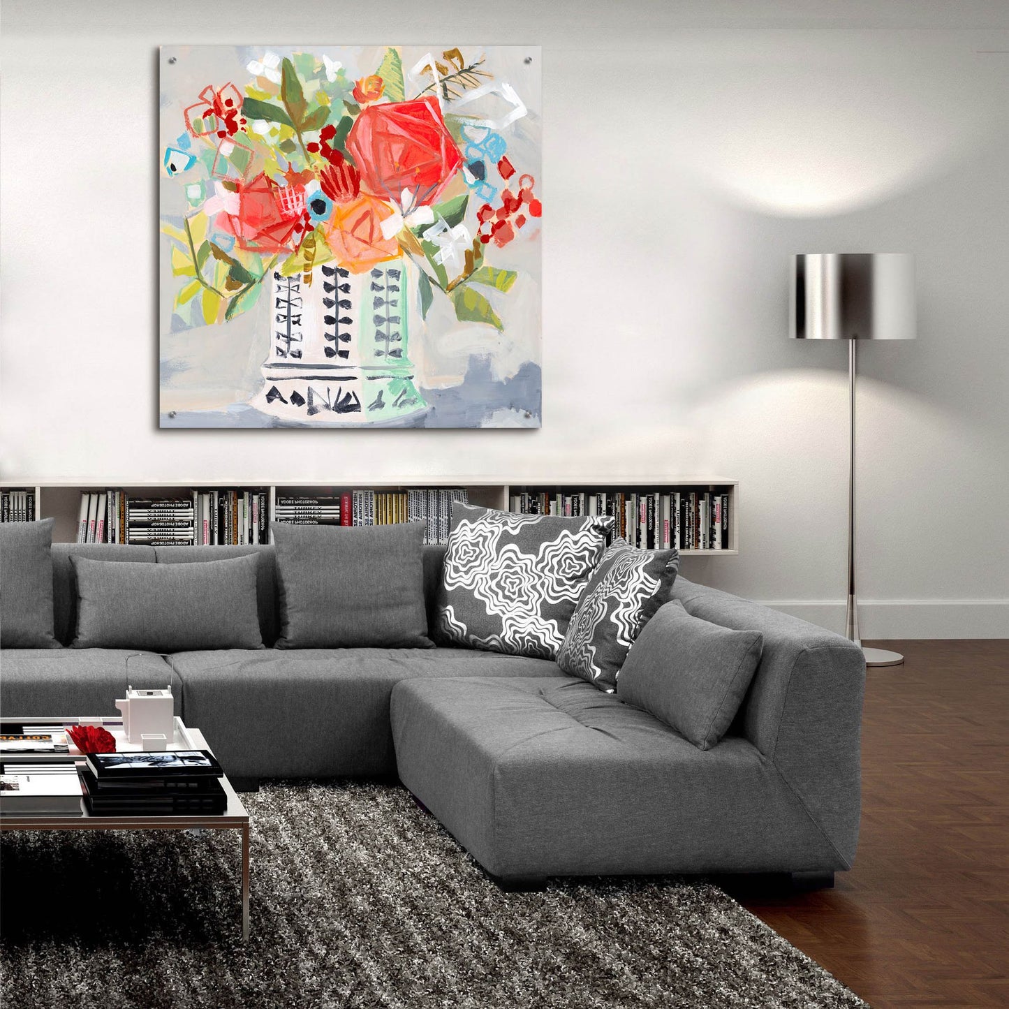 Epic Art 'Miranda's Bouquet' by Jenny Westenhofer, Acrylic Glass Wall Art,36x36