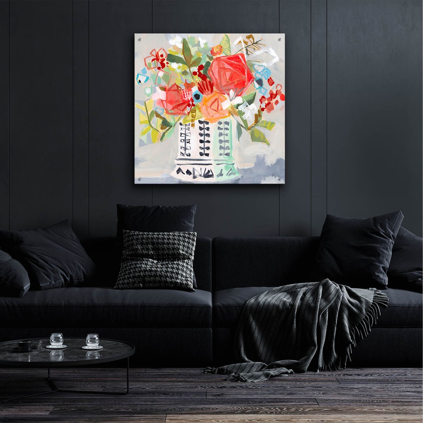 Epic Art 'Miranda's Bouquet' by Jenny Westenhofer, Acrylic Glass Wall Art,36x36