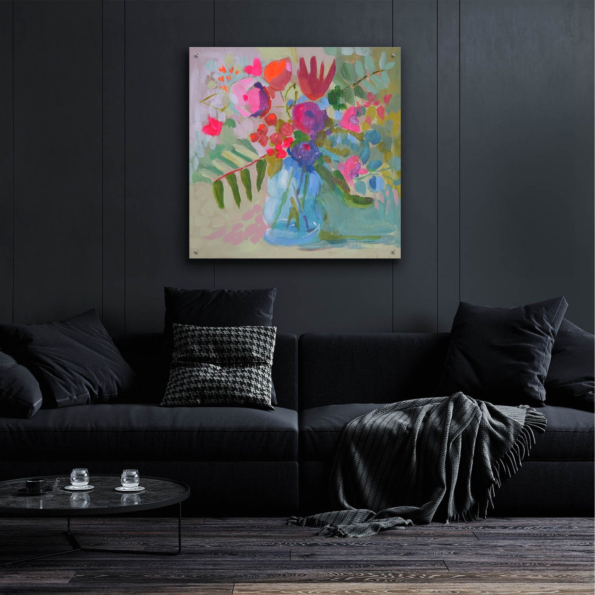 Epic Art 'Neon Floral' by Jenny Westenhofer, Acrylic Glass Wall Art,36x36