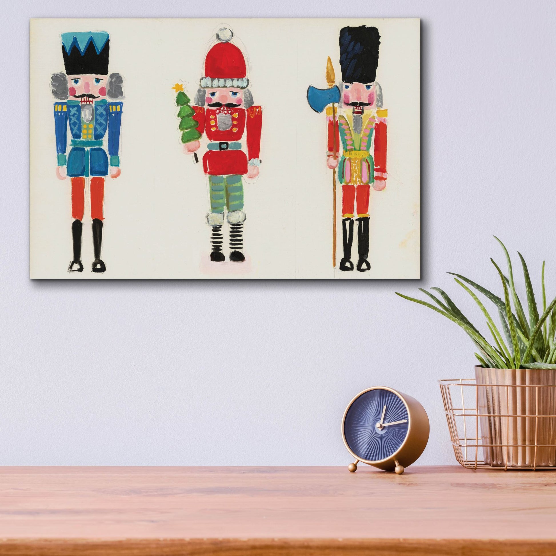 Epic Art 'Nutcracker Trio' by Jenny Westenhofer, Acrylic Glass Wall Art,16x12