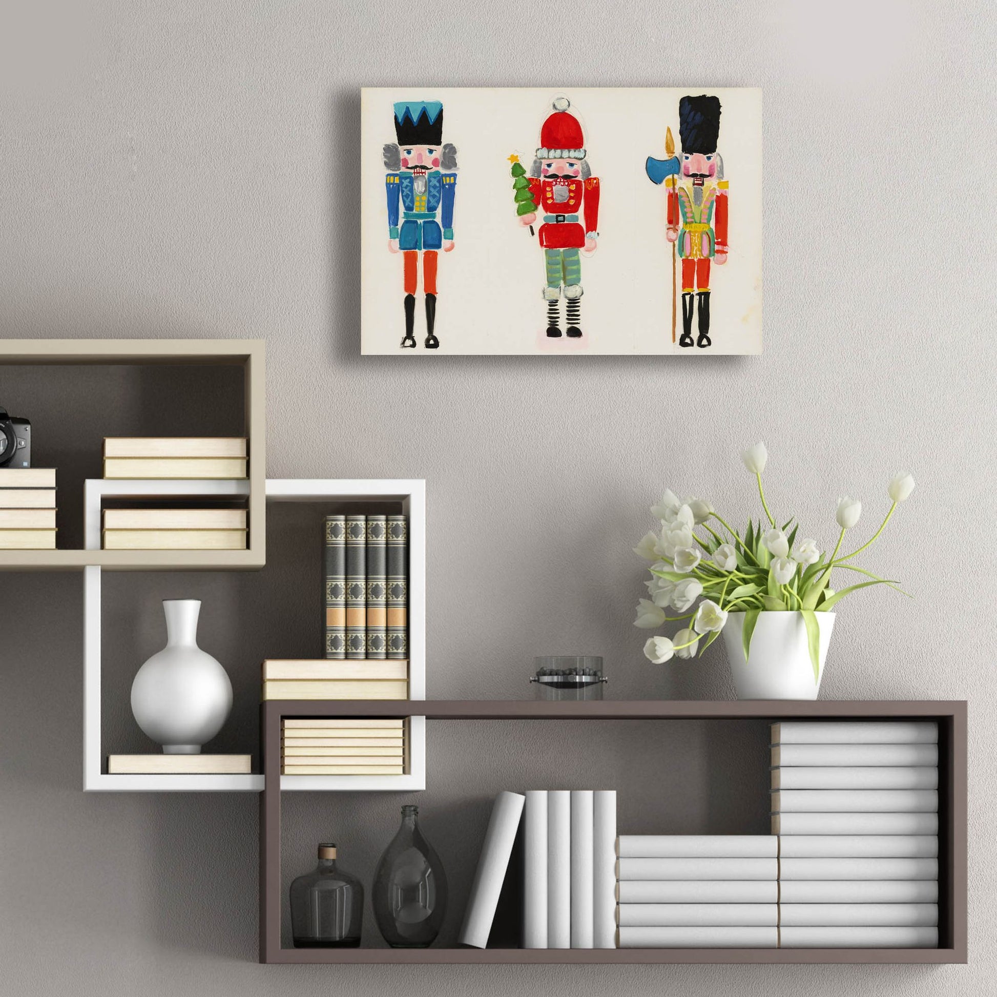 Epic Art 'Nutcracker Trio' by Jenny Westenhofer, Acrylic Glass Wall Art,24x16