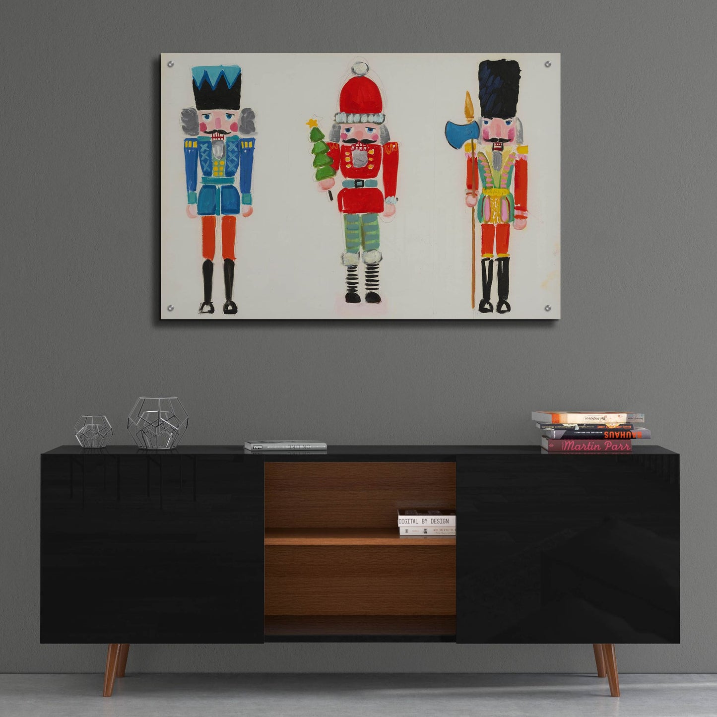 Epic Art 'Nutcracker Trio' by Jenny Westenhofer, Acrylic Glass Wall Art,36x24