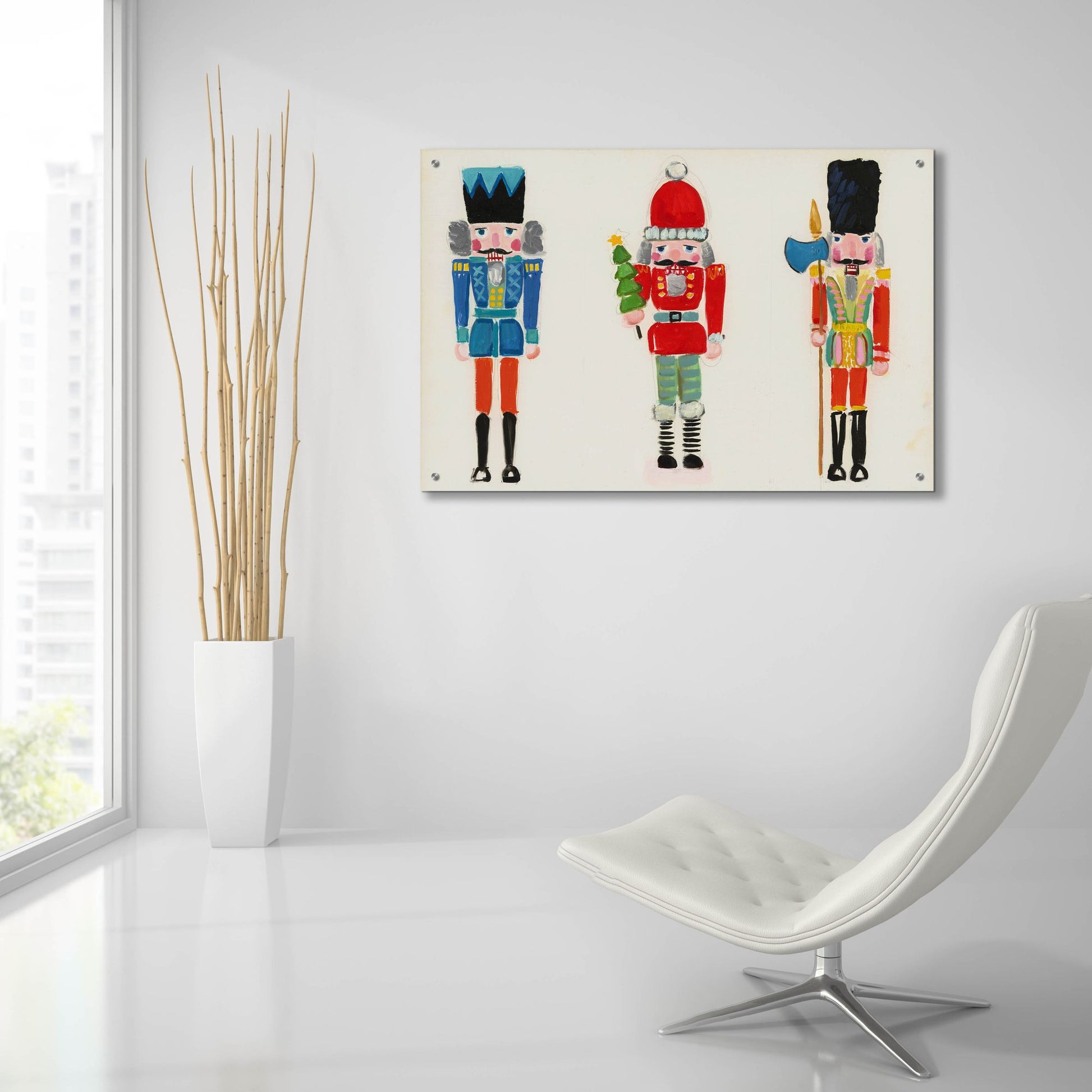 Epic Art 'Nutcracker Trio' by Jenny Westenhofer, Acrylic Glass Wall Art,36x24