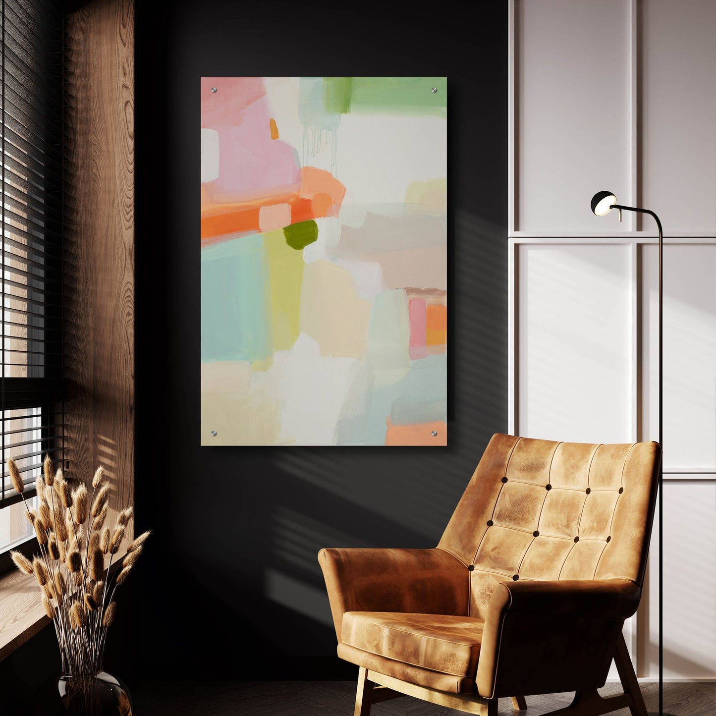 Epic Art 'Pastel Abstract 1' by Jenny Westenhofer, Acrylic Glass Wall Art,24x36