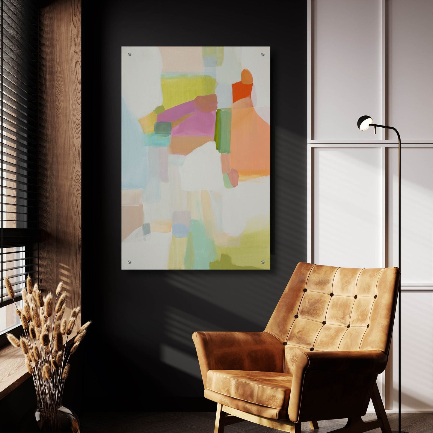 Epic Art 'Pastel Abstract 2' by Jenny Westenhofer, Acrylic Glass Wall Art,24x36