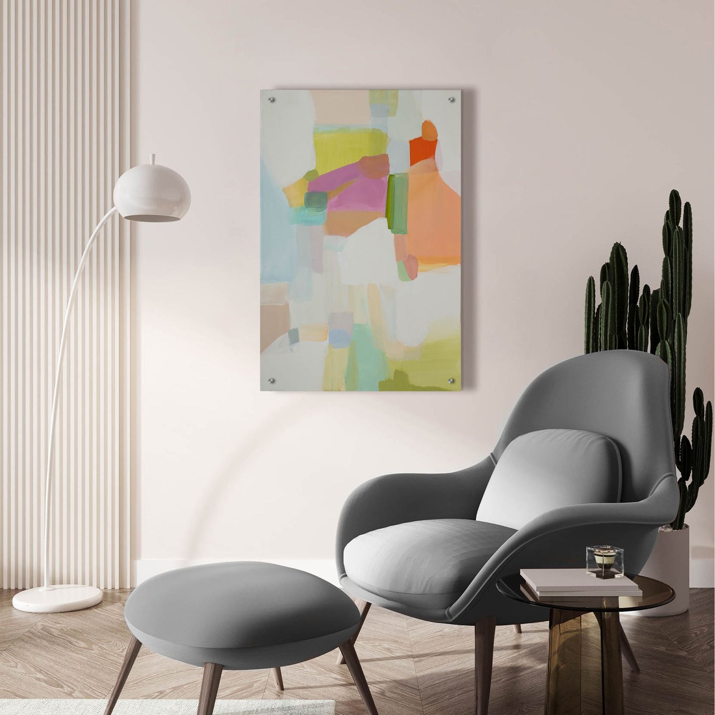 Epic Art 'Pastel Abstract 2' by Jenny Westenhofer, Acrylic Glass Wall Art,24x36