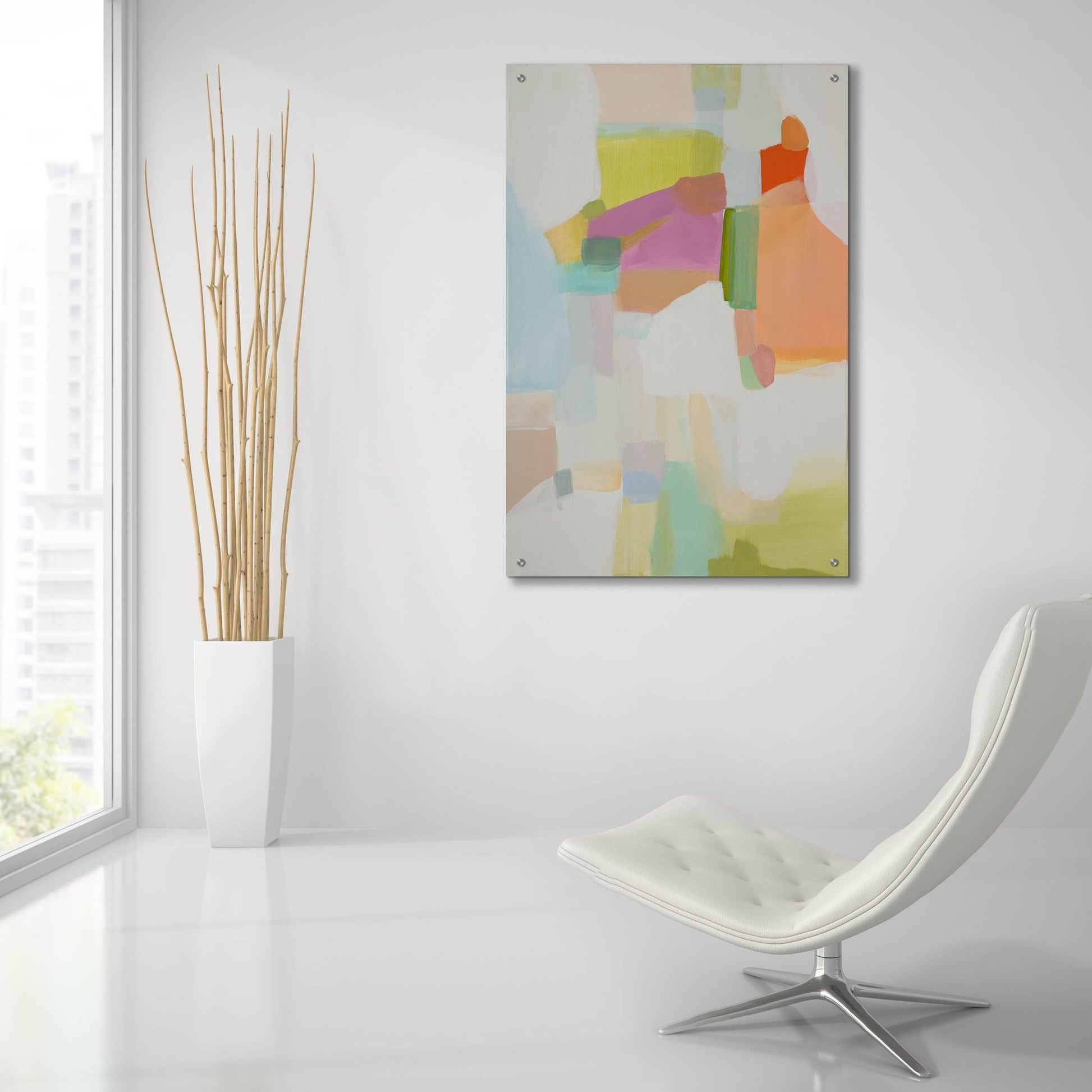 Epic Art 'Pastel Abstract 2' by Jenny Westenhofer, Acrylic Glass Wall Art,24x36