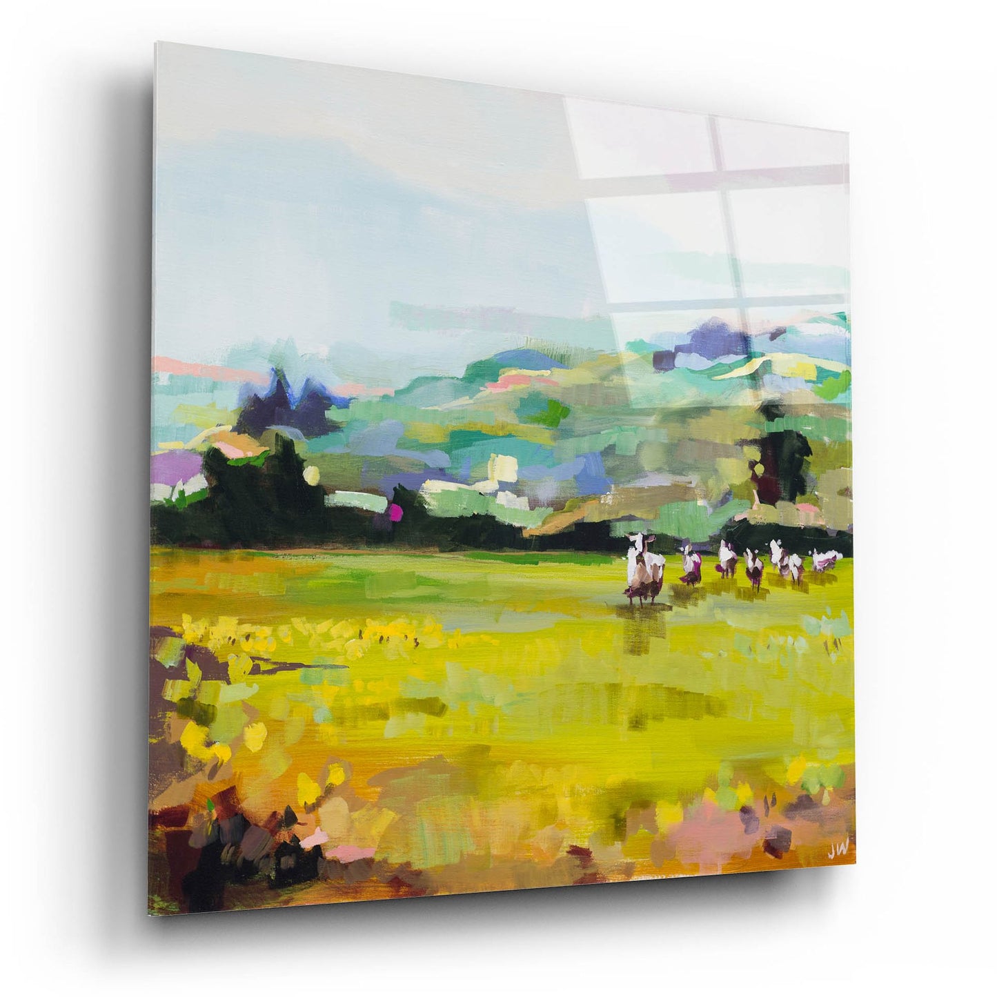 Epic Art 'Pasture' by Jenny Westenhofer, Acrylic Glass Wall Art,12x12