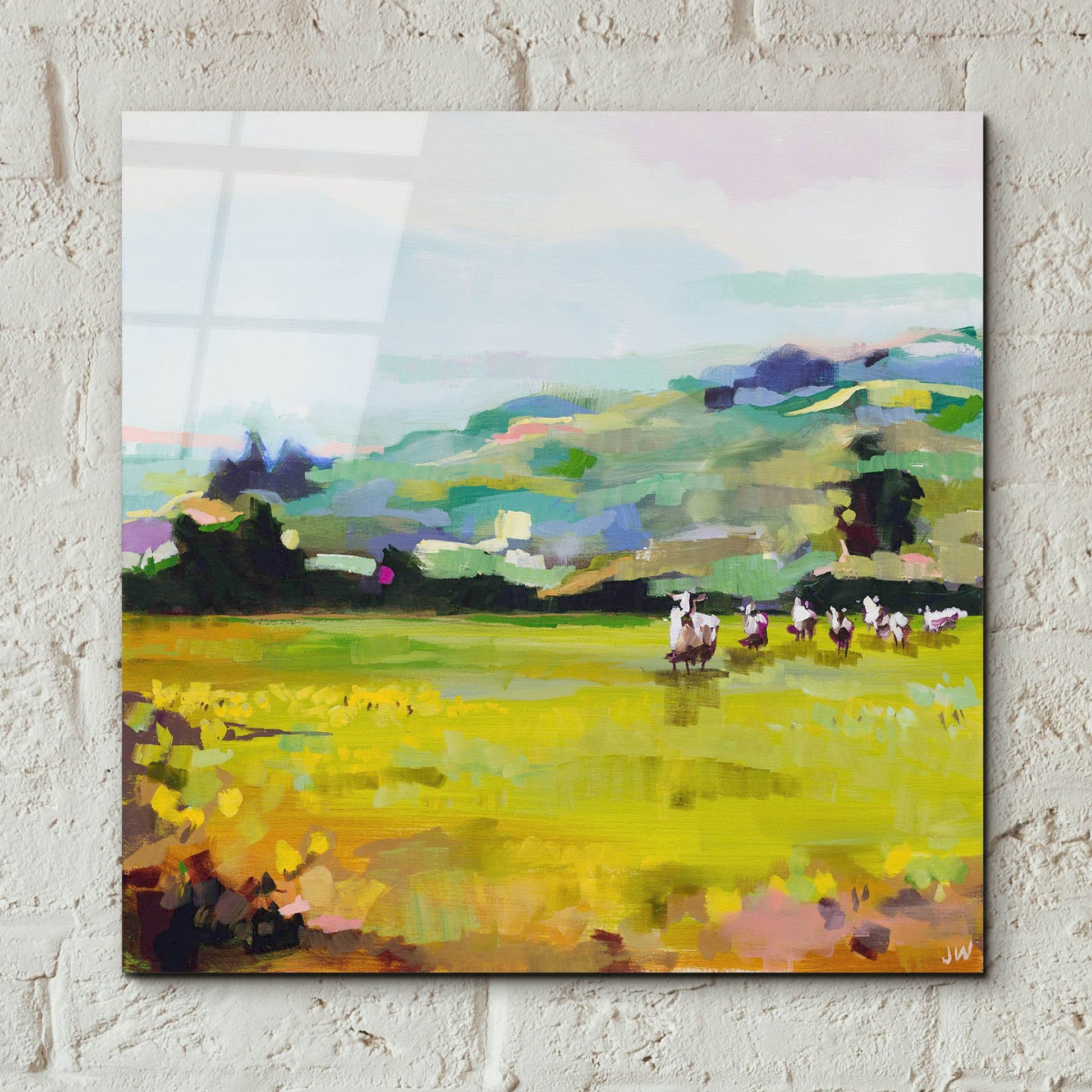 Epic Art 'Pasture' by Jenny Westenhofer, Acrylic Glass Wall Art,12x12