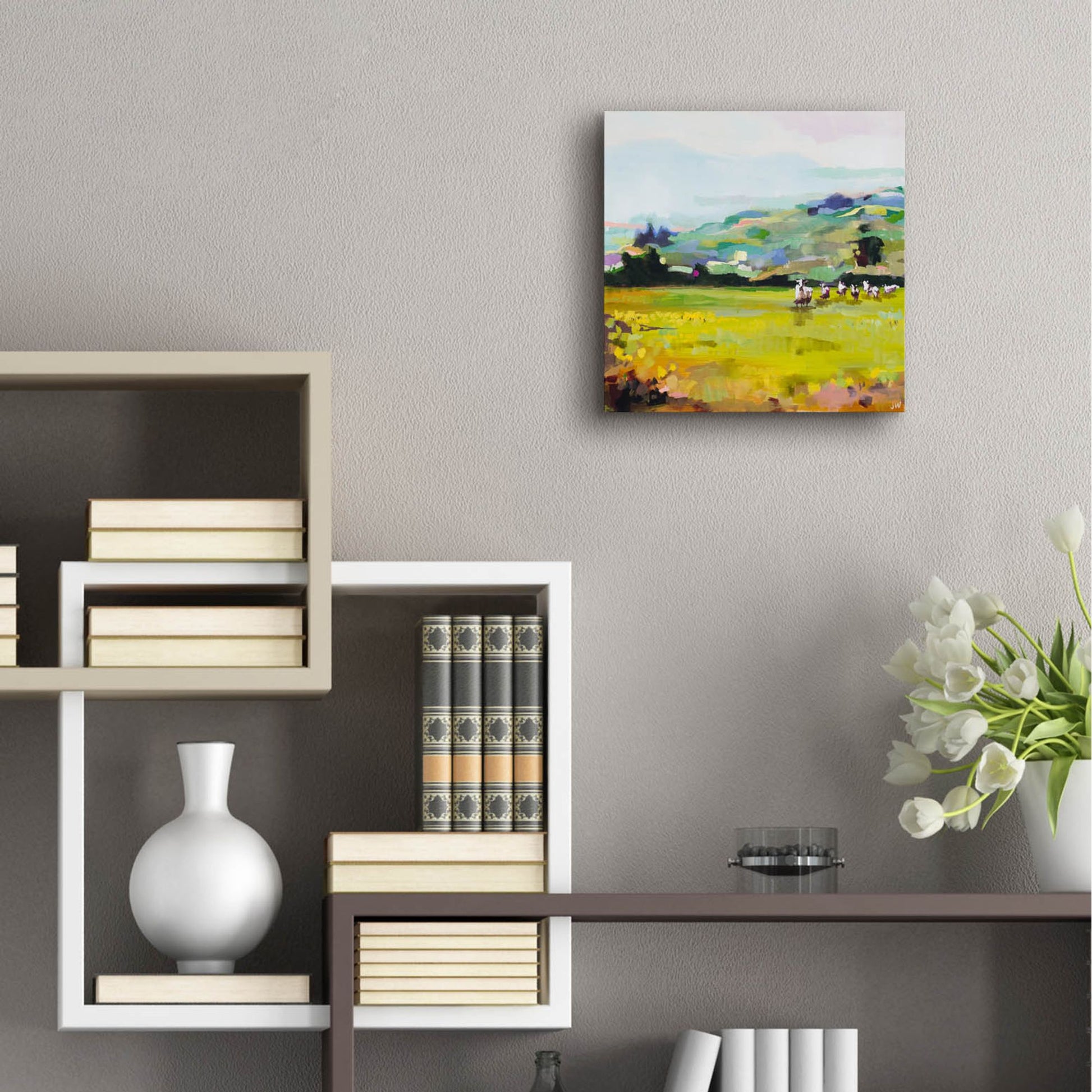 Epic Art 'Pasture' by Jenny Westenhofer, Acrylic Glass Wall Art,12x12