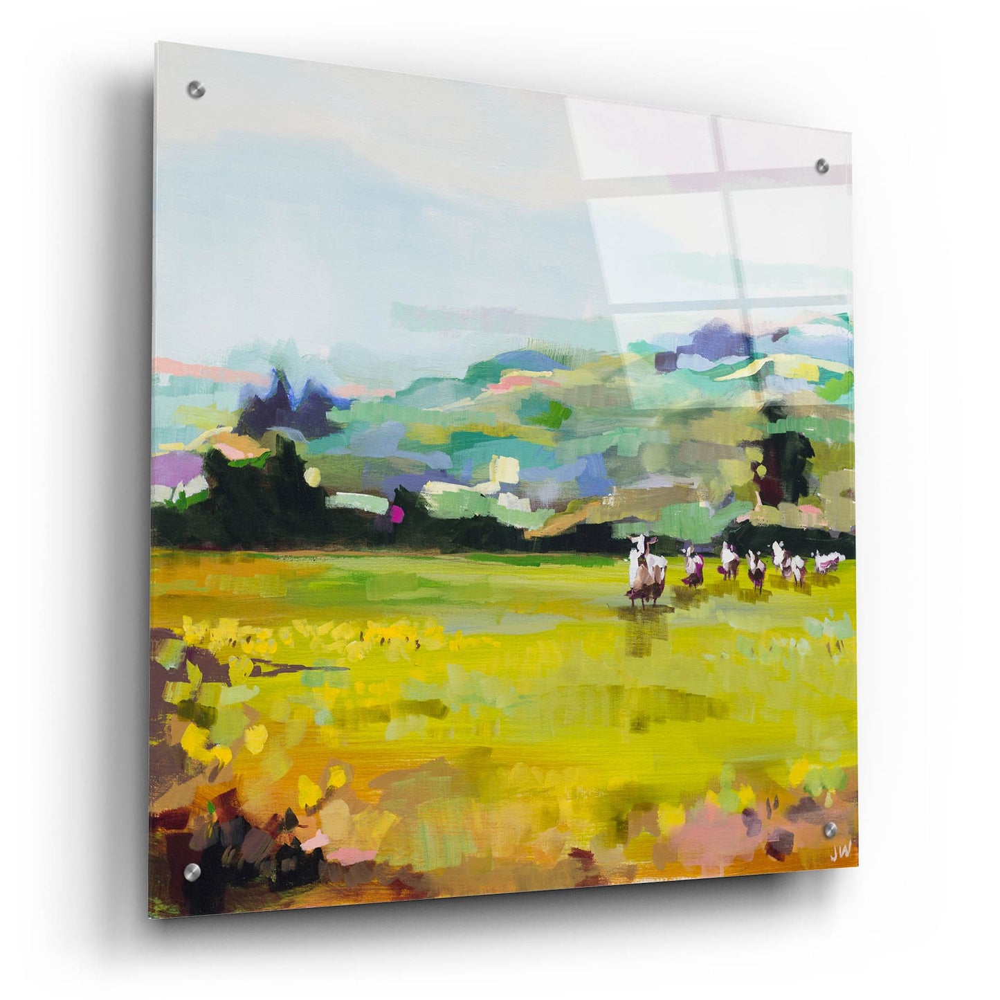 Epic Art 'Pasture' by Jenny Westenhofer, Acrylic Glass Wall Art,24x24