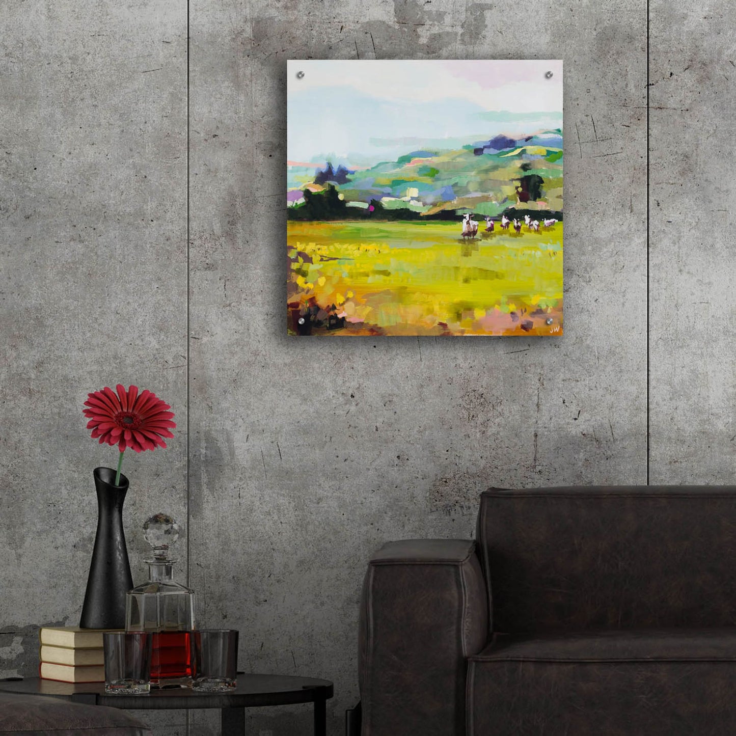 Epic Art 'Pasture' by Jenny Westenhofer, Acrylic Glass Wall Art,24x24