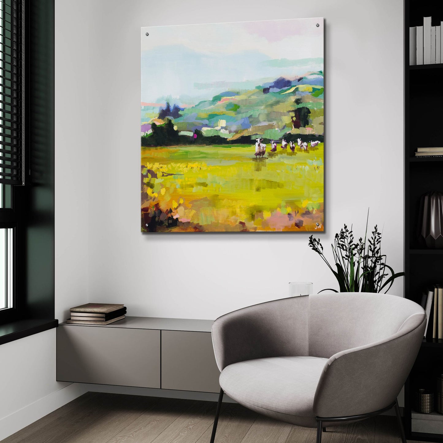 Epic Art 'Pasture' by Jenny Westenhofer, Acrylic Glass Wall Art,36x36