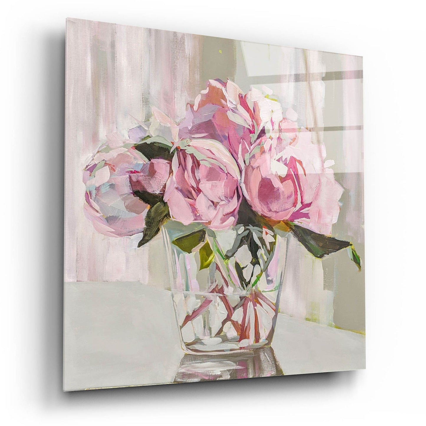 Epic Art 'Peonies' by Jenny Westenhofer, Acrylic Glass Wall Art,12x12