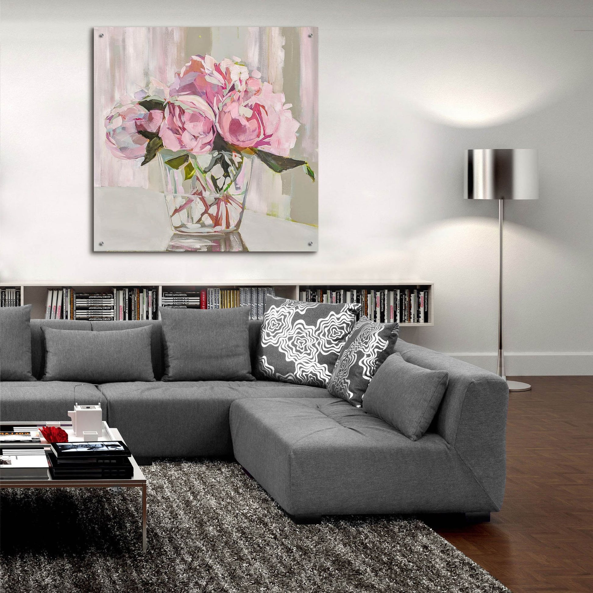 Epic Art 'Peonies' by Jenny Westenhofer, Acrylic Glass Wall Art,36x36