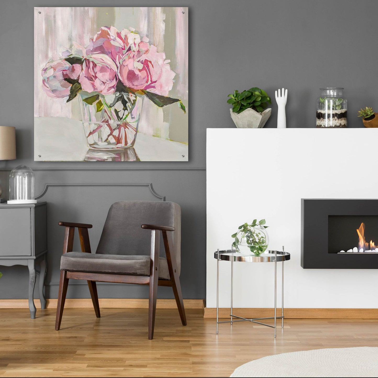 Epic Art 'Peonies' by Jenny Westenhofer, Acrylic Glass Wall Art,36x36