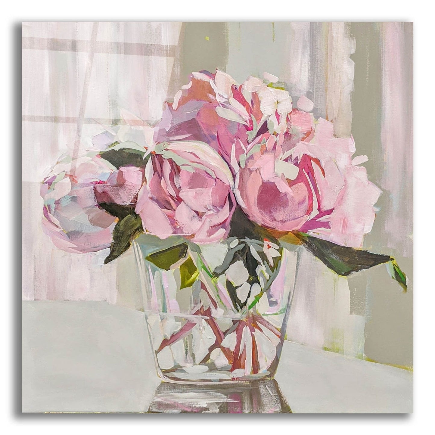 Epic Art 'Peonies' by Jenny Westenhofer, Acrylic Glass Wall Art