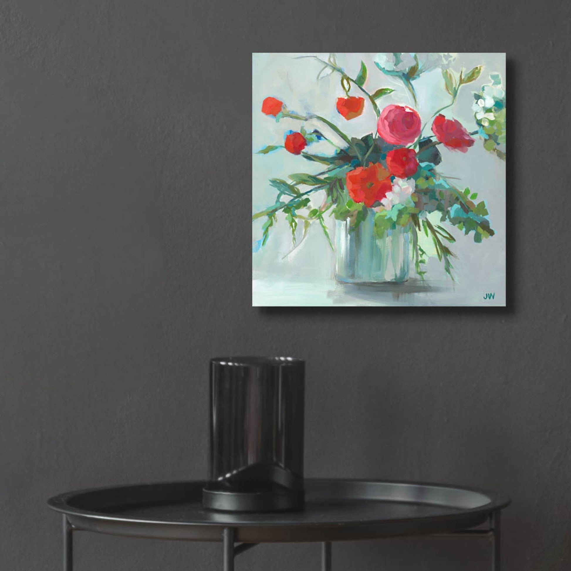 Epic Art 'Red Ranunculus' by Jenny Westenhofer, Acrylic Glass Wall Art,12x12