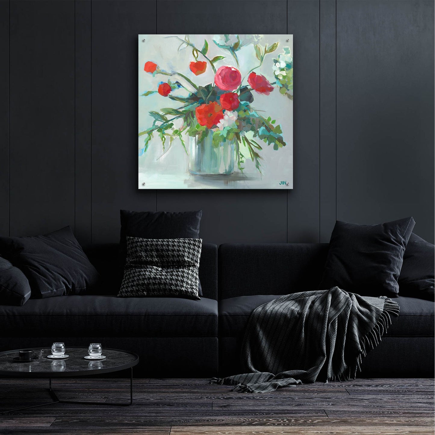 Epic Art 'Red Ranunculus' by Jenny Westenhofer, Acrylic Glass Wall Art,36x36