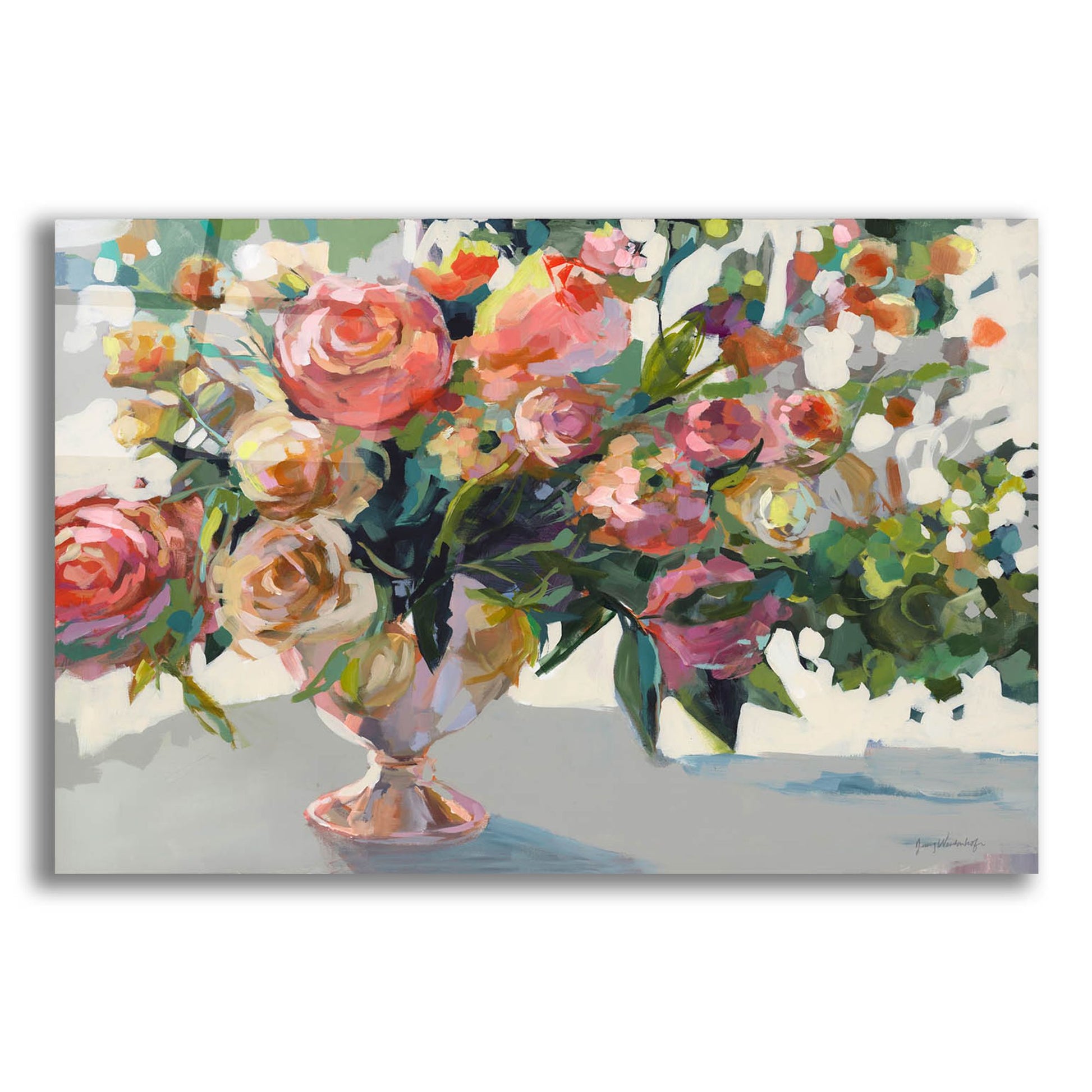 Epic Art 'Roses' by Jenny Westenhofer, Acrylic Glass Wall Art,24x16