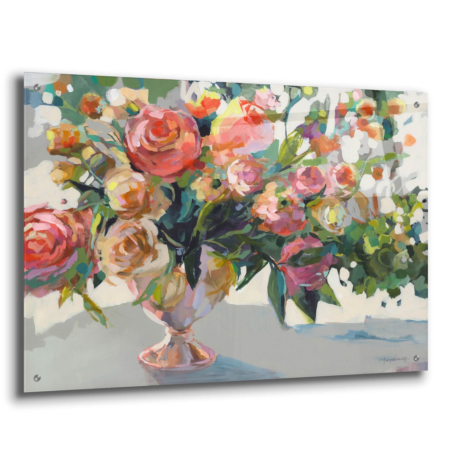 Epic Art 'Roses' by Jenny Westenhofer, Acrylic Glass Wall Art,36x24