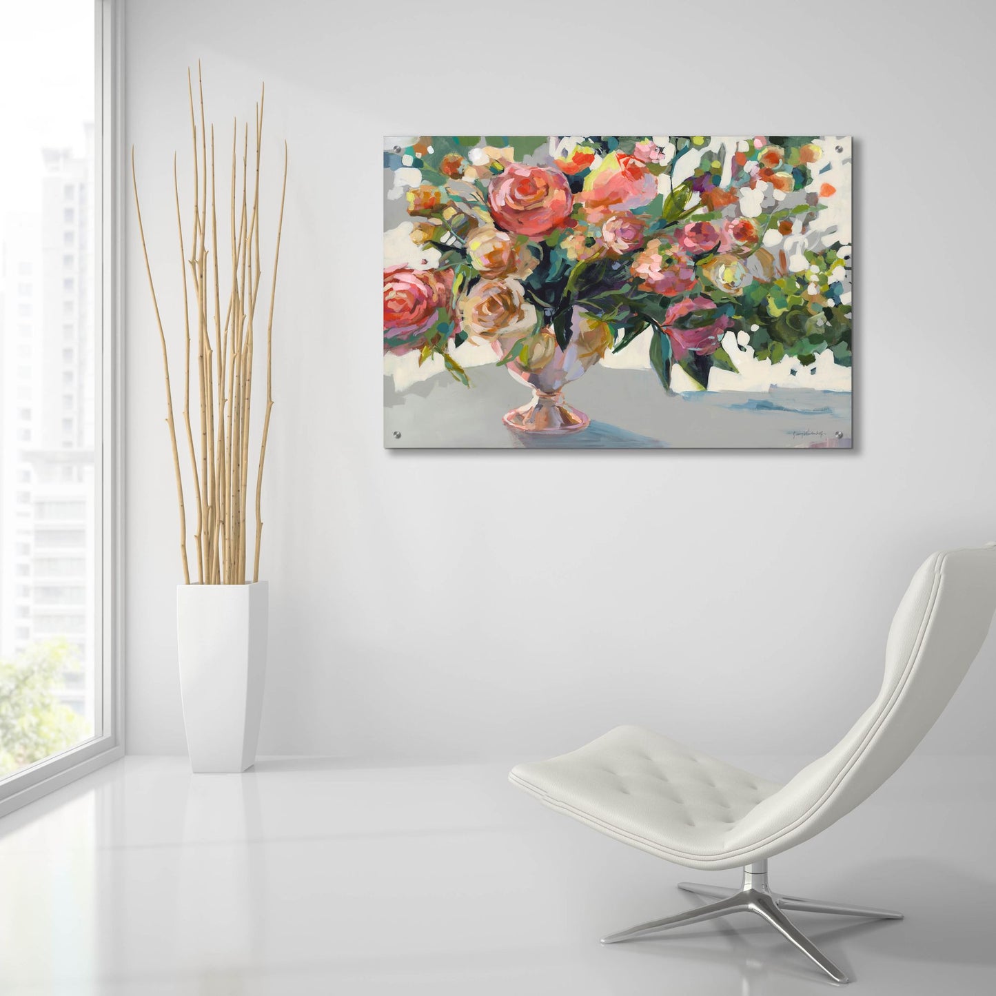 Epic Art 'Roses' by Jenny Westenhofer, Acrylic Glass Wall Art,36x24