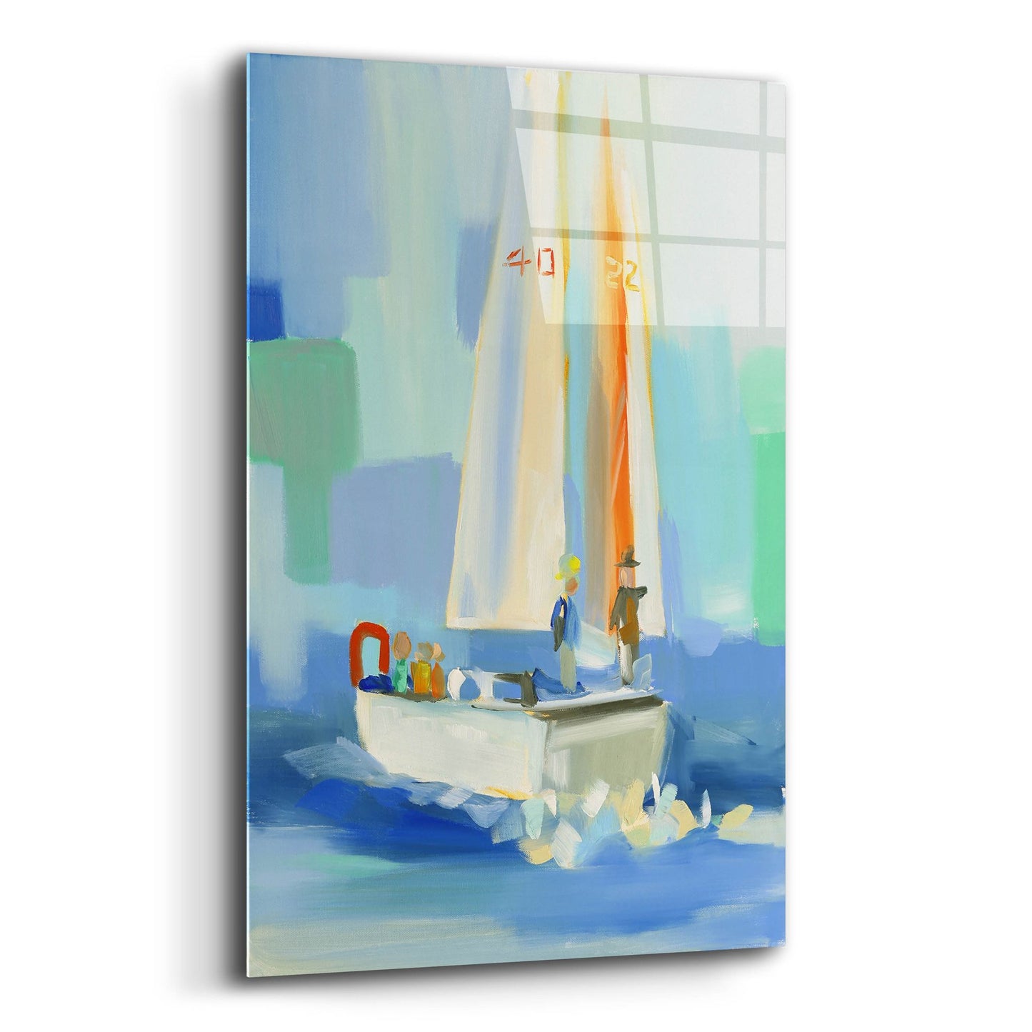 Epic Art 'Sailboat' by Jenny Westenhofer, Acrylic Glass Wall Art,12x16