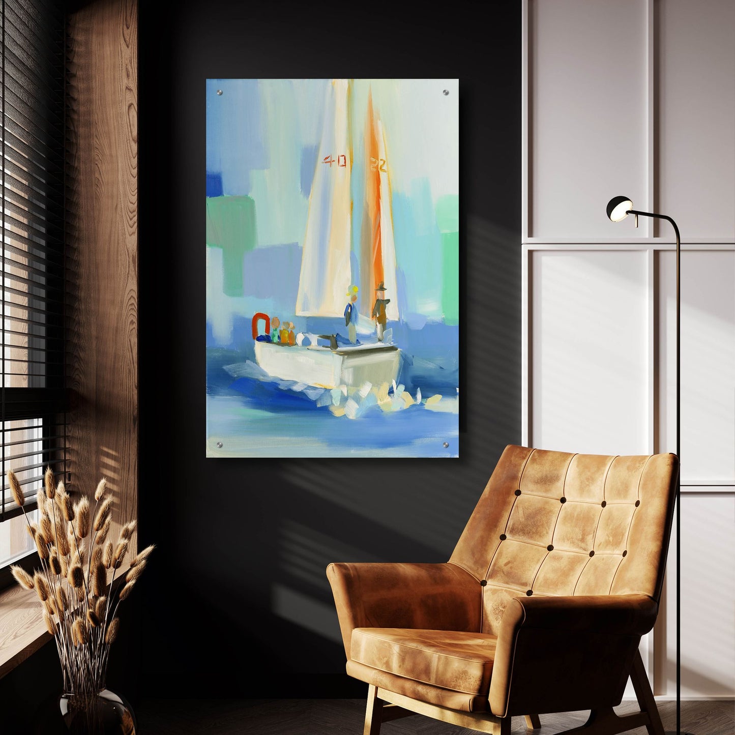 Epic Art 'Sailboat' by Jenny Westenhofer, Acrylic Glass Wall Art,24x36