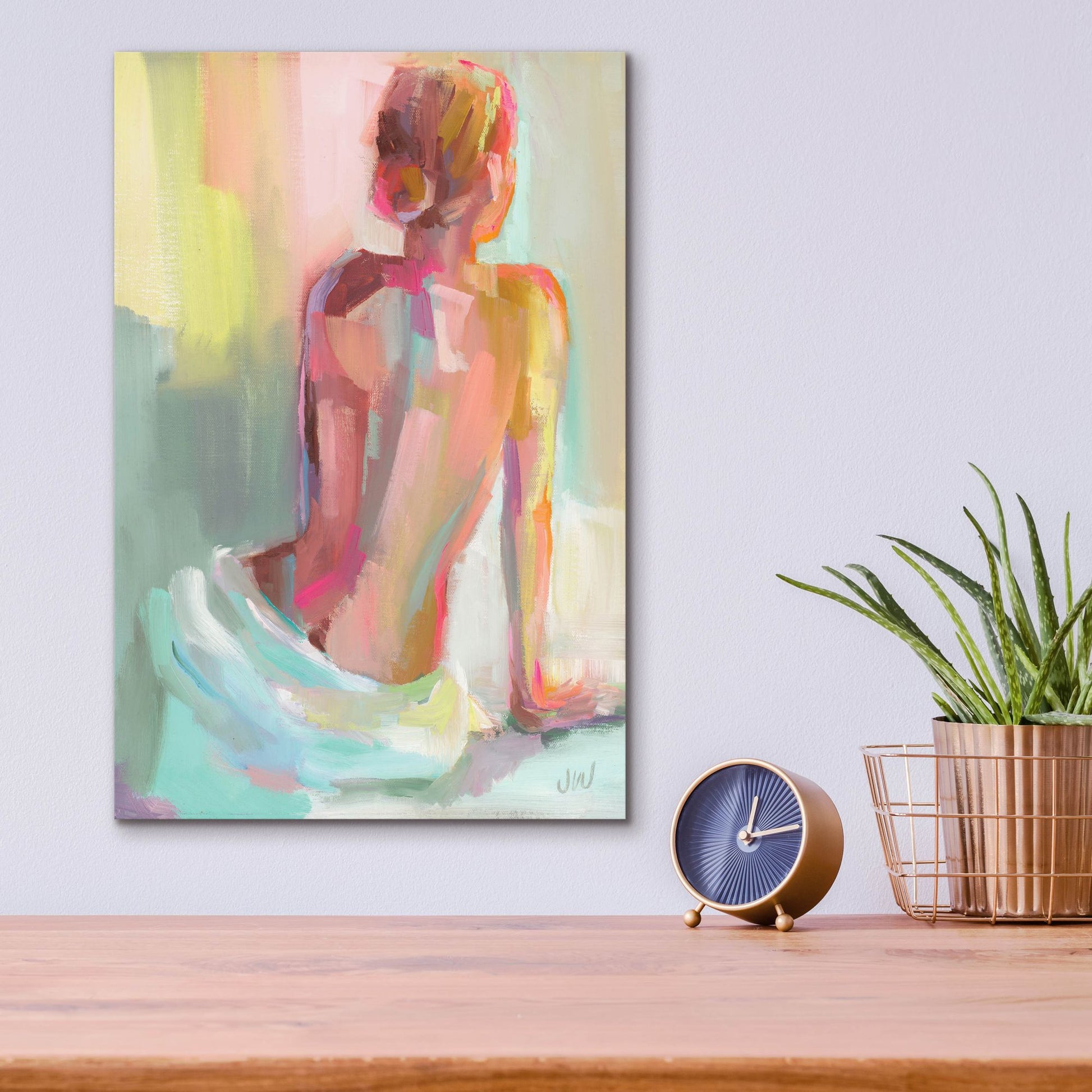 Epic Art 'Woman Posing' by Jenny Westenhofer, Acrylic Glass Wall Art,12x16