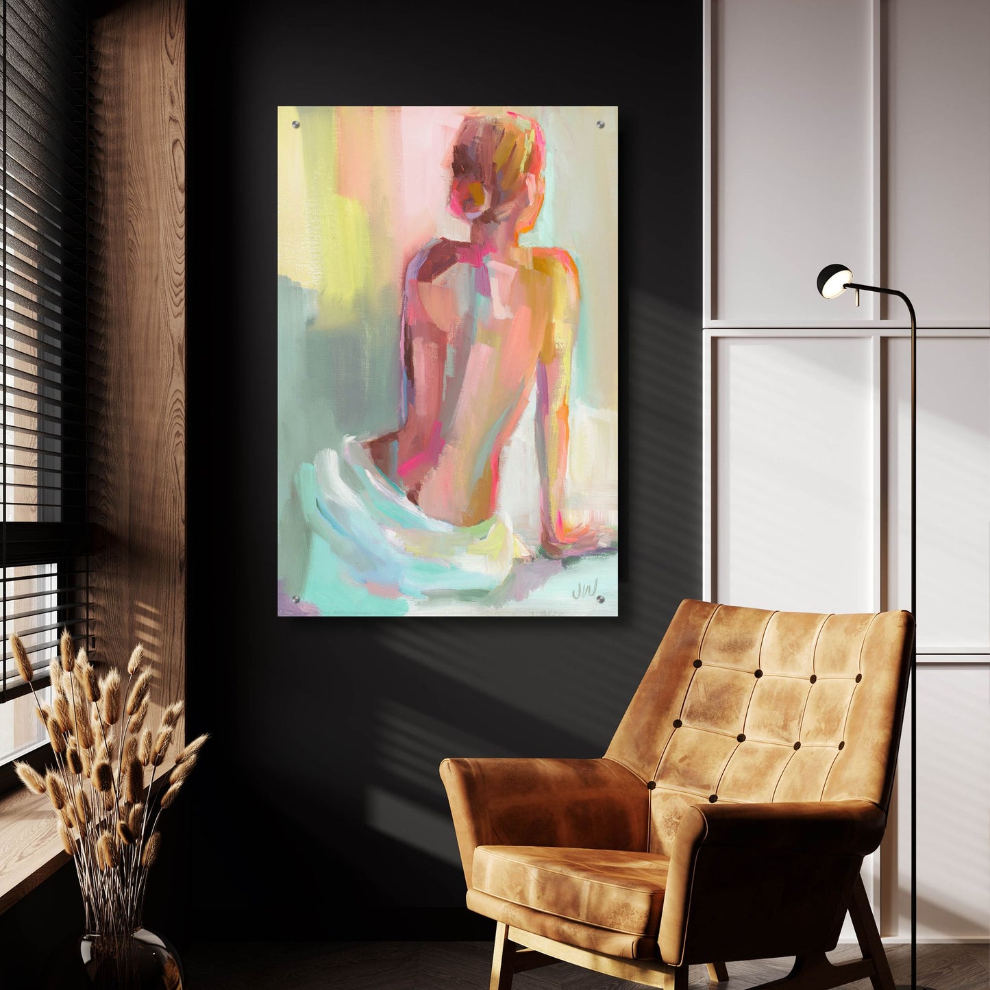 Epic Art 'Woman Posing' by Jenny Westenhofer, Acrylic Glass Wall Art,24x36