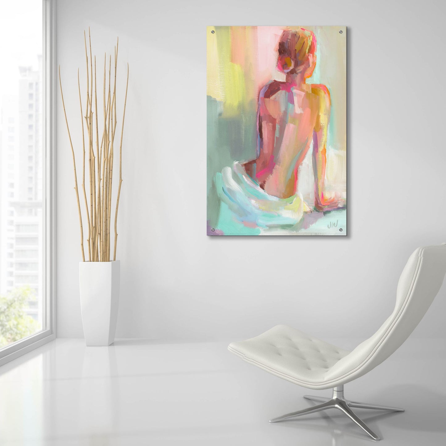 Epic Art 'Woman Posing' by Jenny Westenhofer, Acrylic Glass Wall Art,24x36