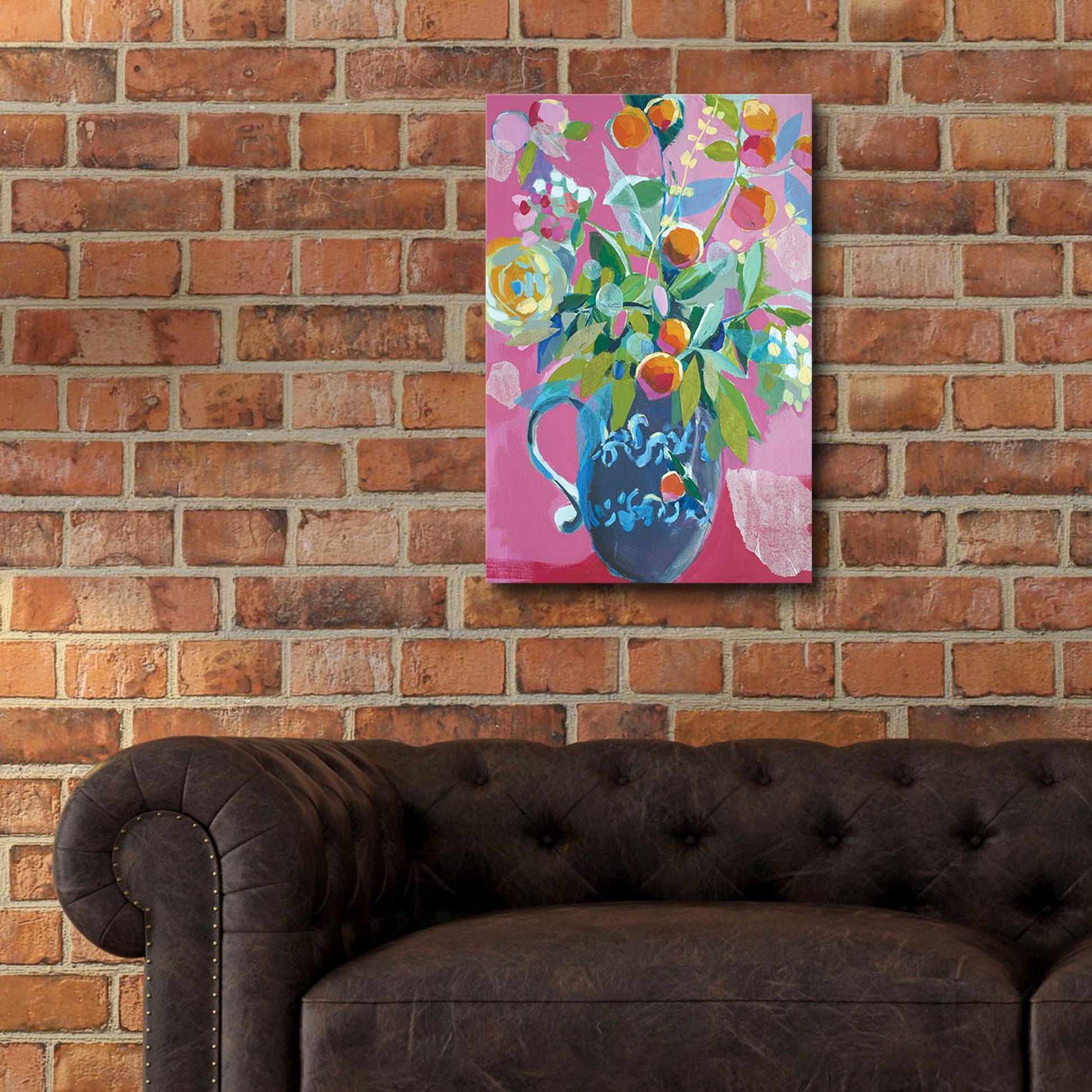 Epic Art 'Pink Floral' by Jenny Westenhofer, Acrylic Glass Wall Art,16x24