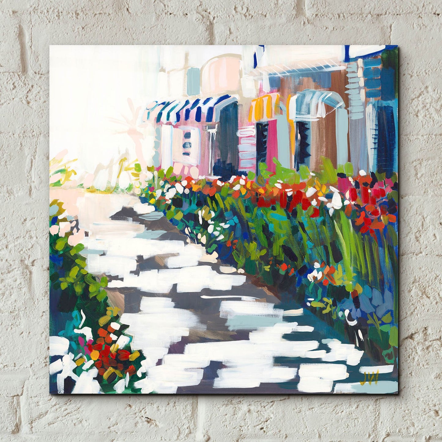 Epic Art 'Street Awnings' by Jenny Westenhofer, Acrylic Glass Wall Art,12x12
