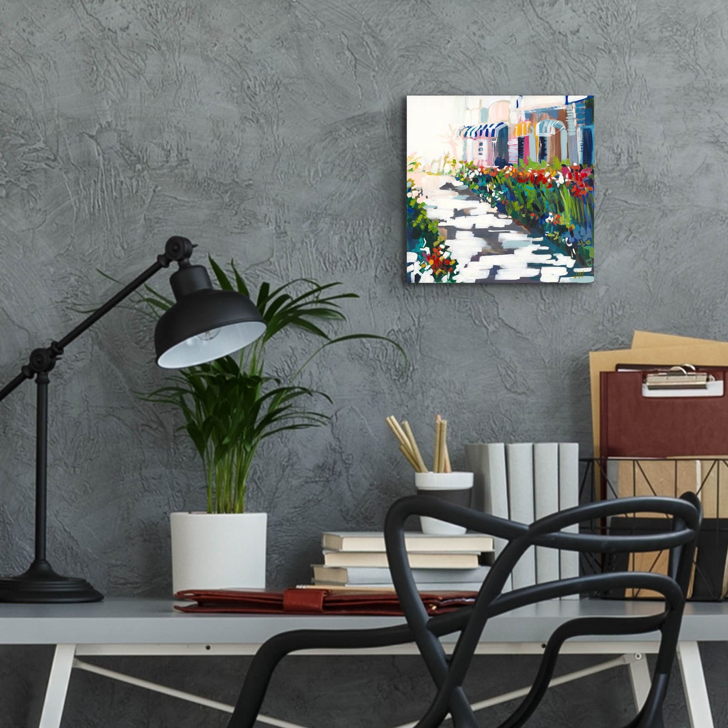 Epic Art 'Street Awnings' by Jenny Westenhofer, Acrylic Glass Wall Art,12x12