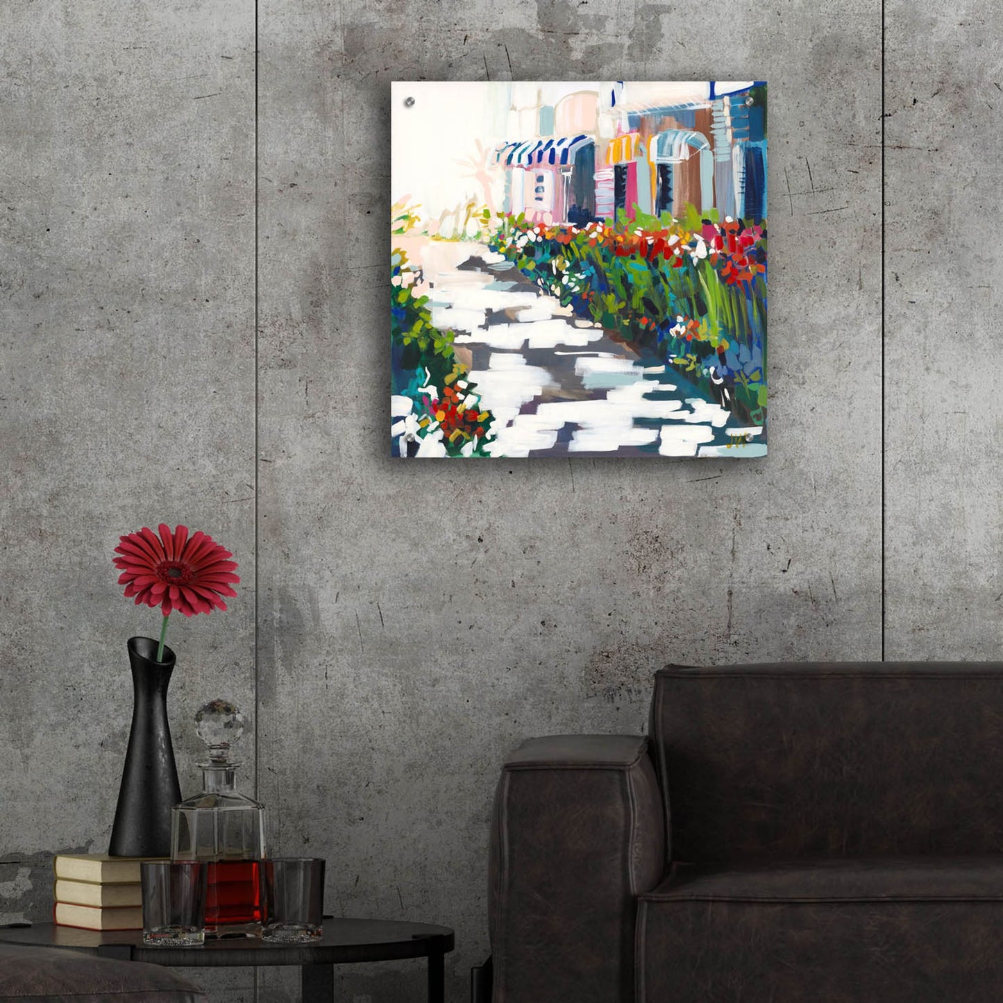 Epic Art 'Street Awnings' by Jenny Westenhofer, Acrylic Glass Wall Art,24x24