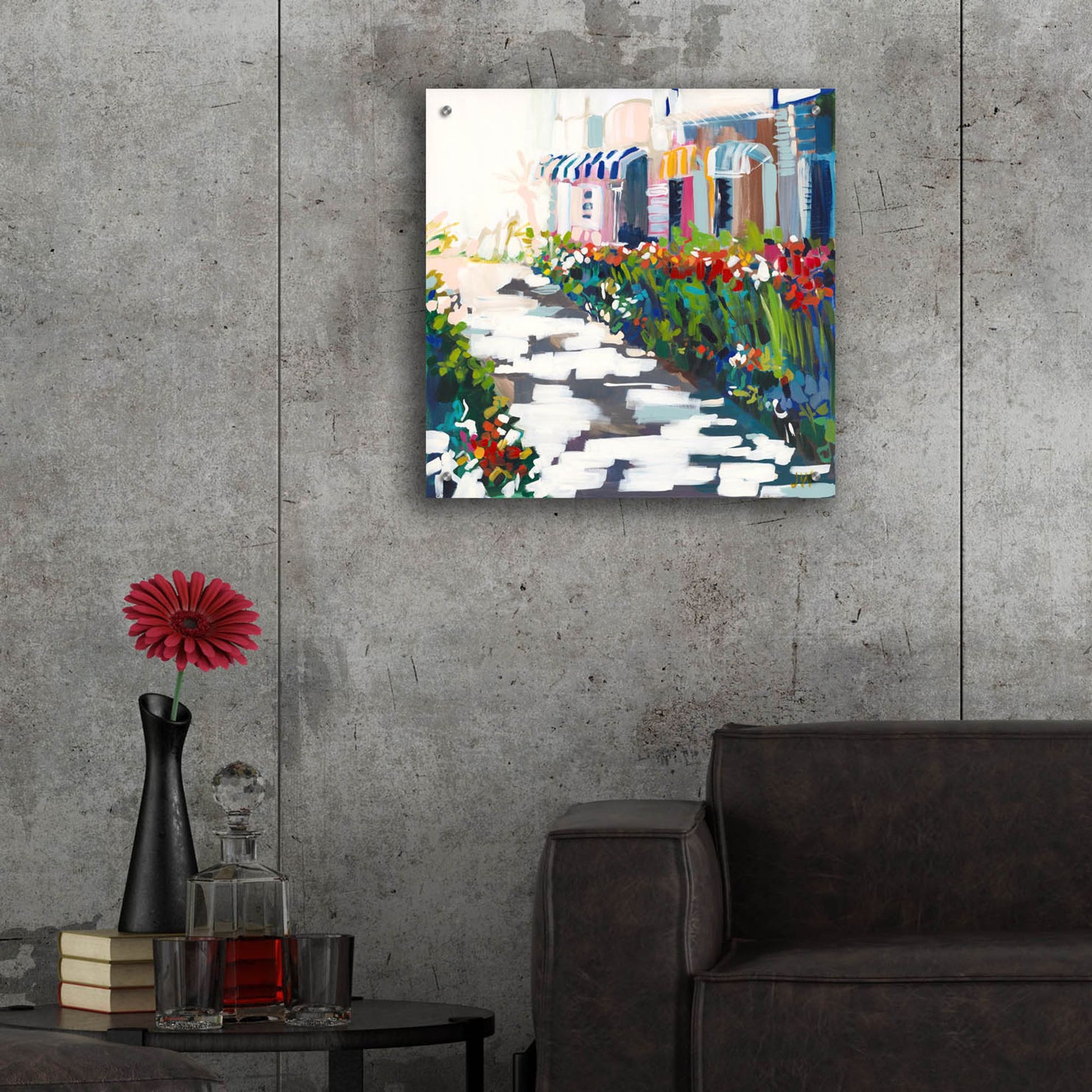 Epic Art 'Street Awnings' by Jenny Westenhofer, Acrylic Glass Wall Art,24x24