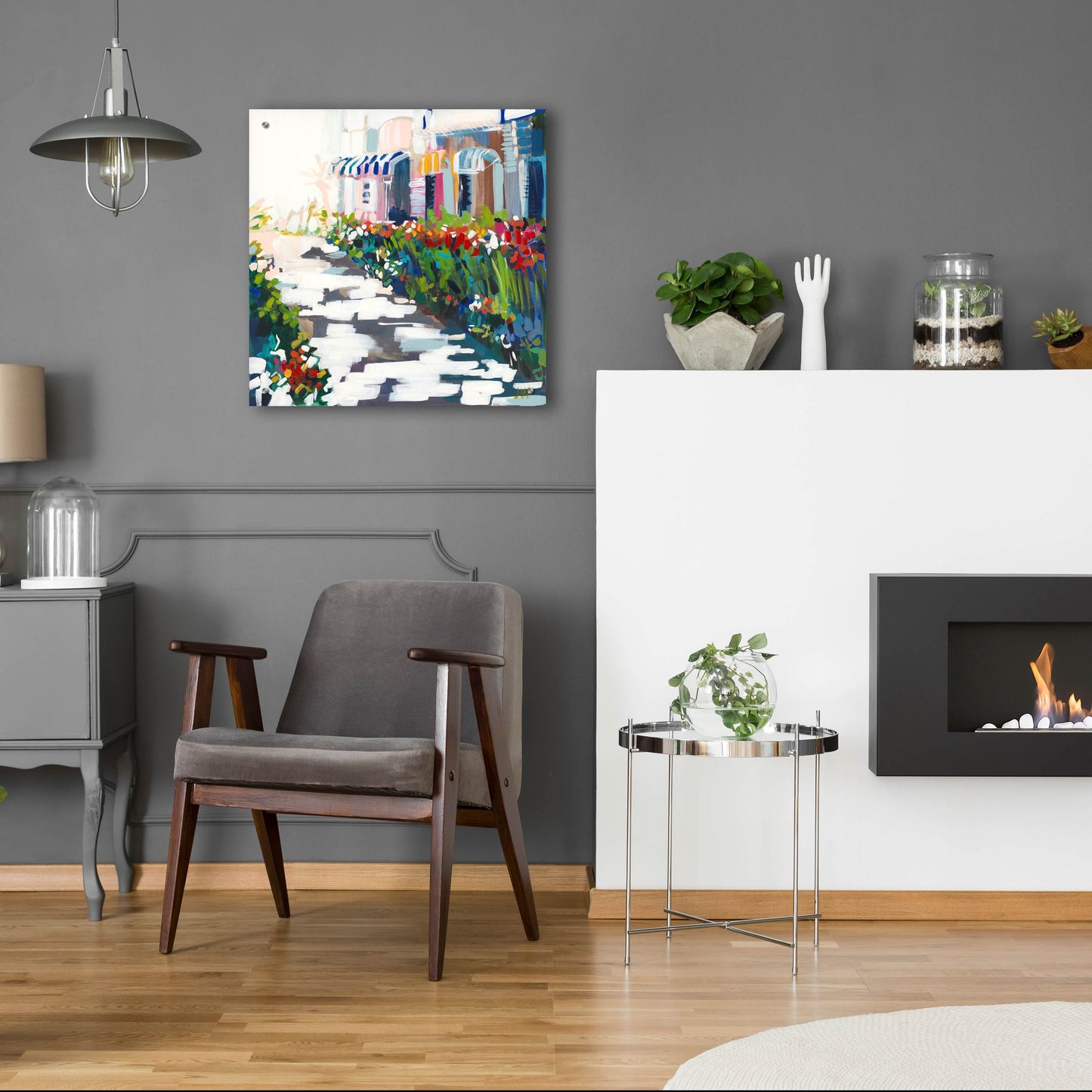 Epic Art 'Street Awnings' by Jenny Westenhofer, Acrylic Glass Wall Art,24x24
