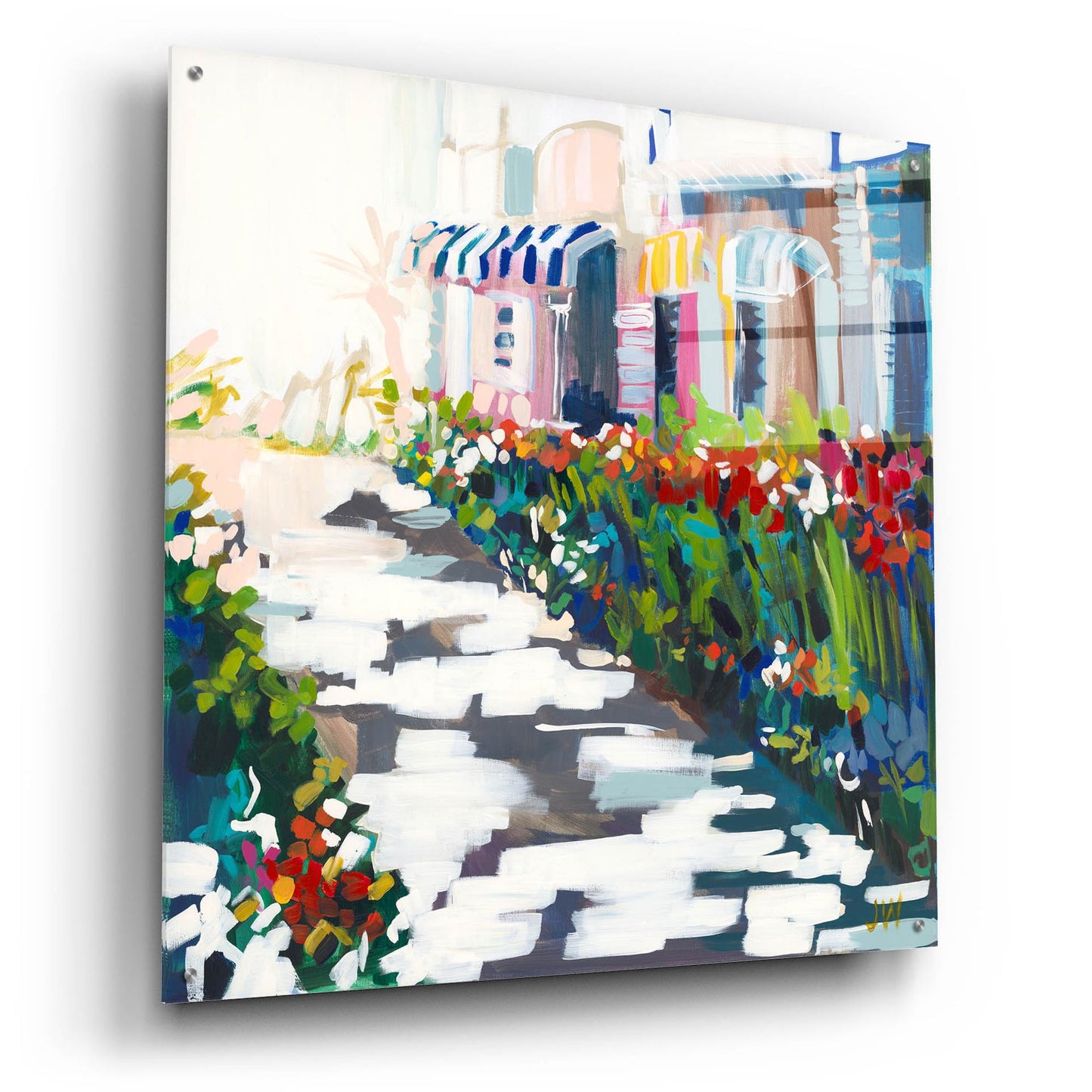Epic Art 'Street Awnings' by Jenny Westenhofer, Acrylic Glass Wall Art,36x36
