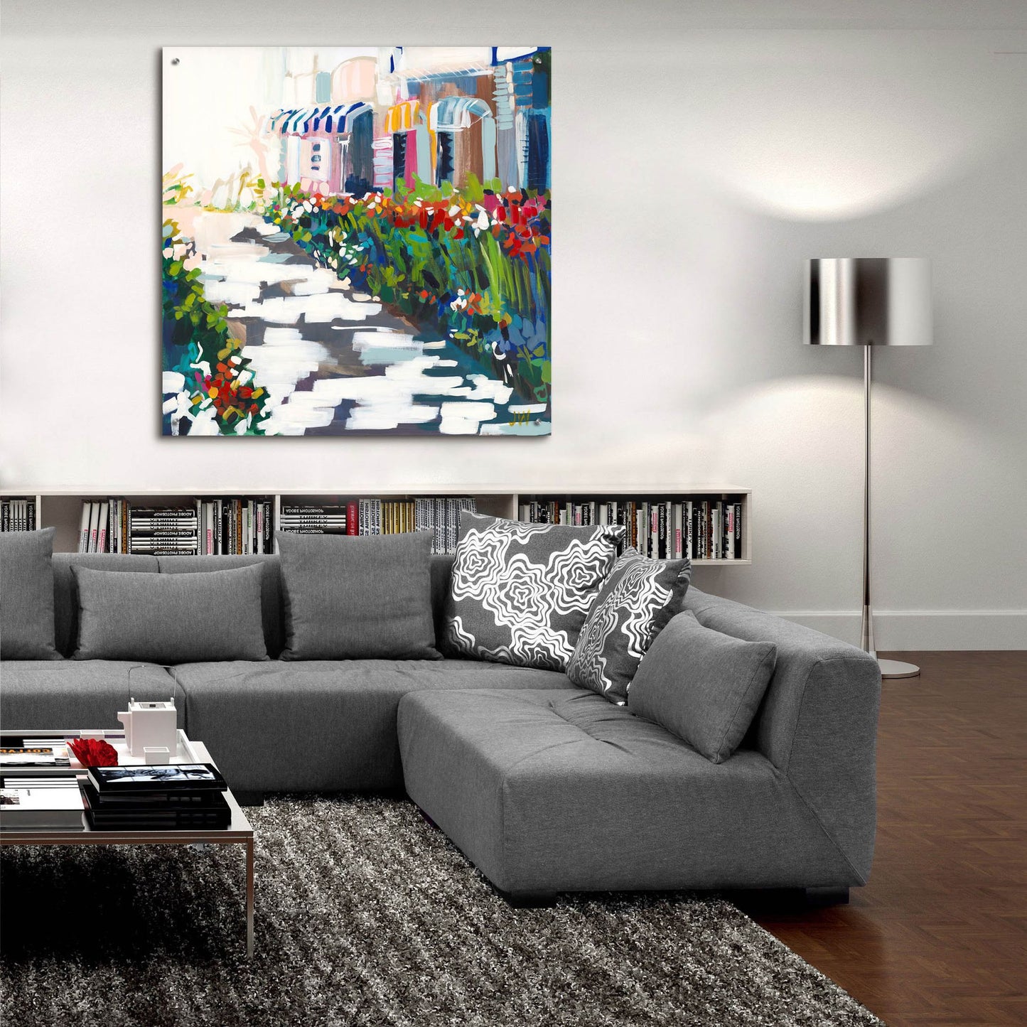 Epic Art 'Street Awnings' by Jenny Westenhofer, Acrylic Glass Wall Art,36x36