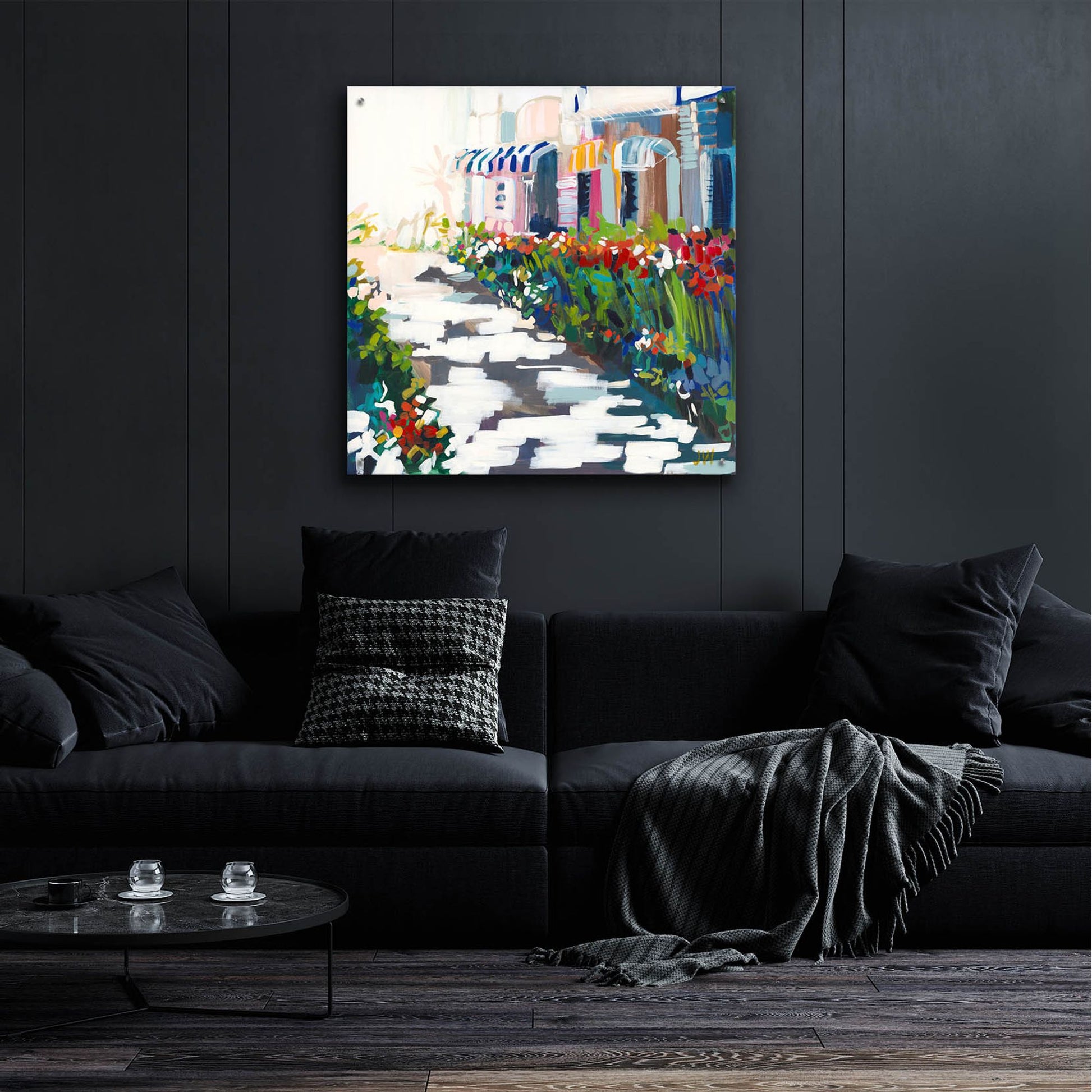 Epic Art 'Street Awnings' by Jenny Westenhofer, Acrylic Glass Wall Art,36x36