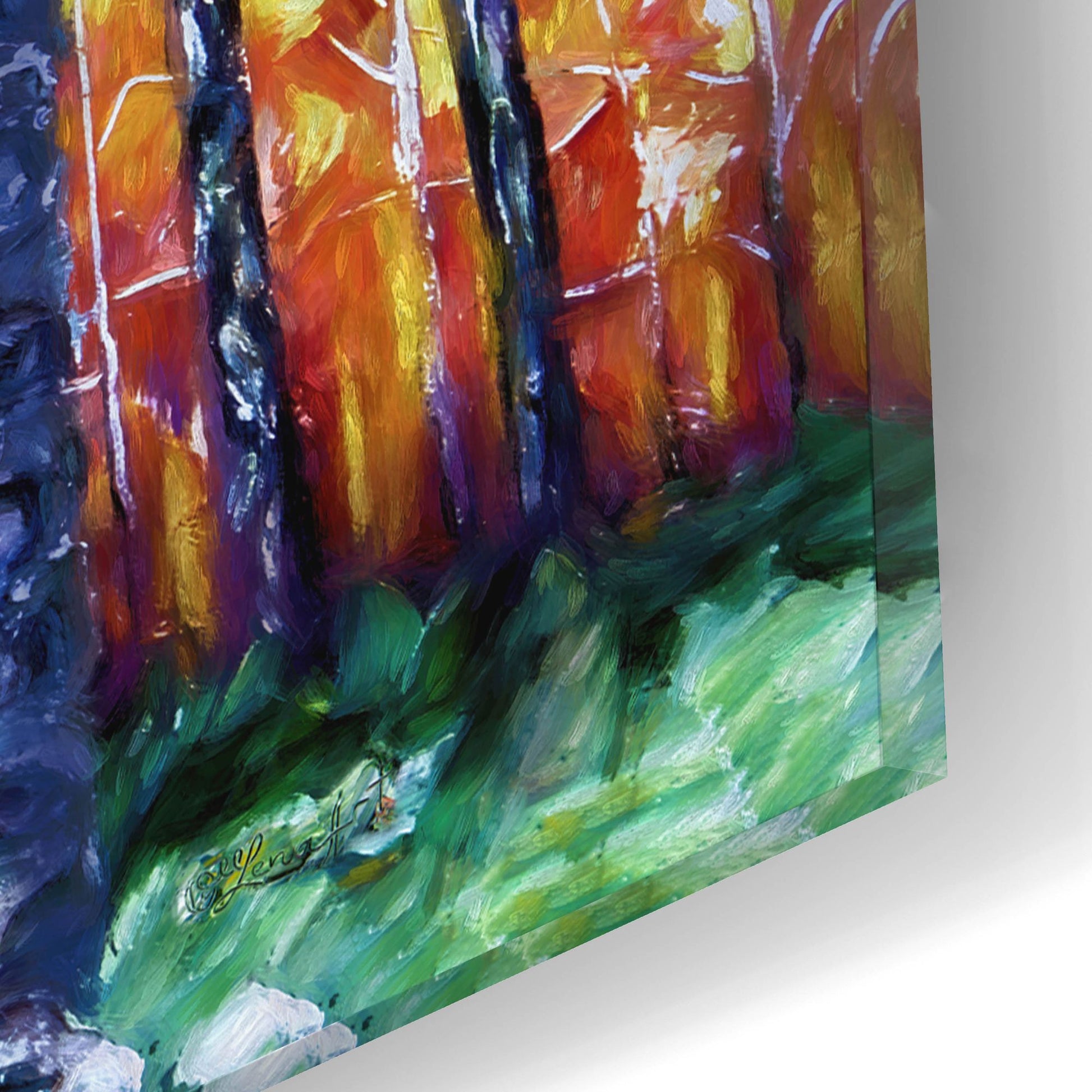 Epic Art 'Aspen Trees Autumn Canopy' by Lena Owens, Acrylic Glass Wall Art,16x12