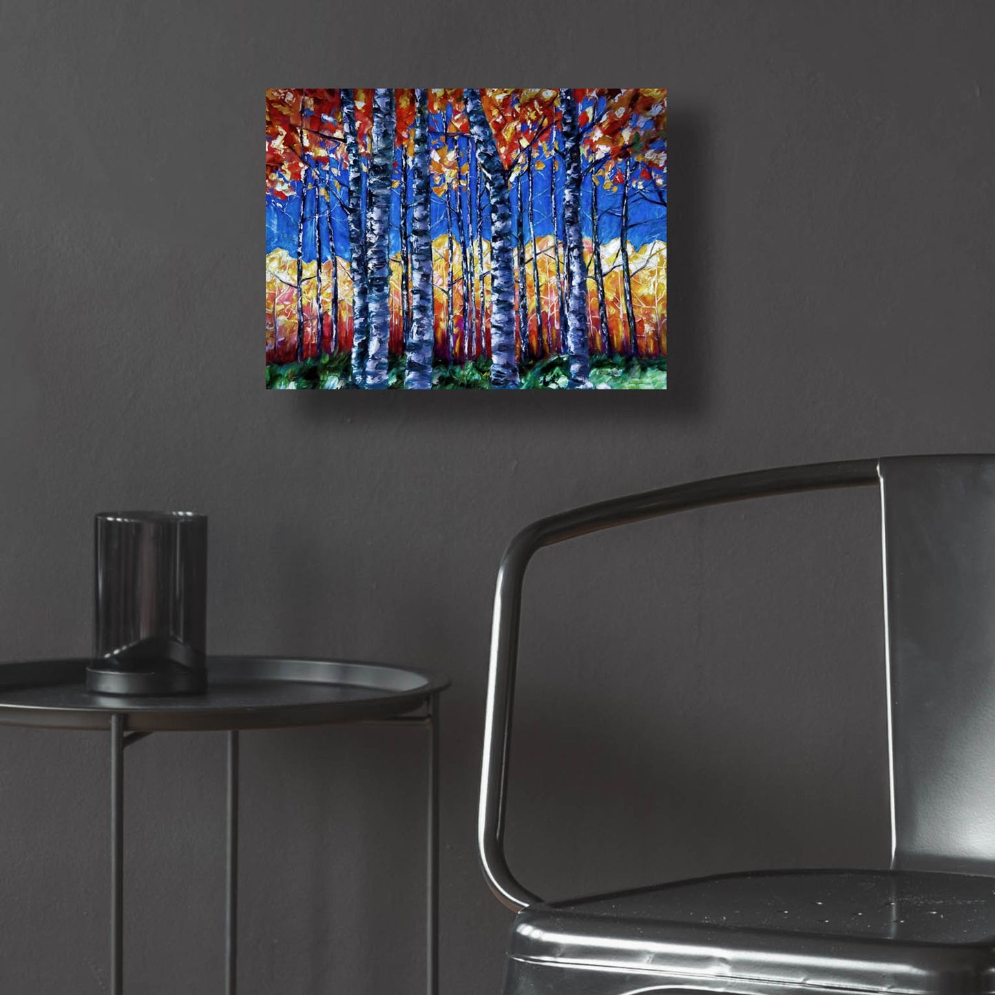 Epic Art 'Aspen Trees Autumn Canopy' by Lena Owens, Acrylic Glass Wall Art,16x12