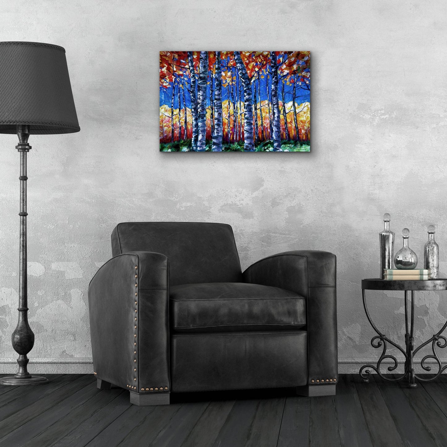 Epic Art 'Aspen Trees Autumn Canopy' by Lena Owens, Acrylic Glass Wall Art,24x16