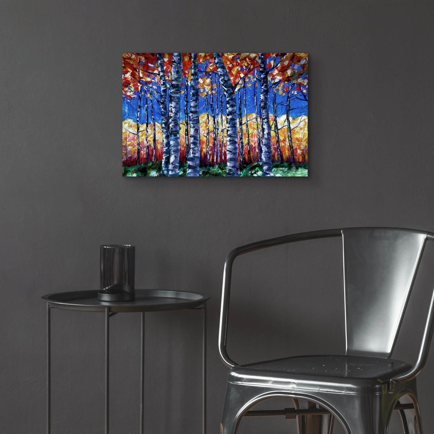 Epic Art 'Aspen Trees Autumn Canopy' by Lena Owens, Acrylic Glass Wall Art,24x16