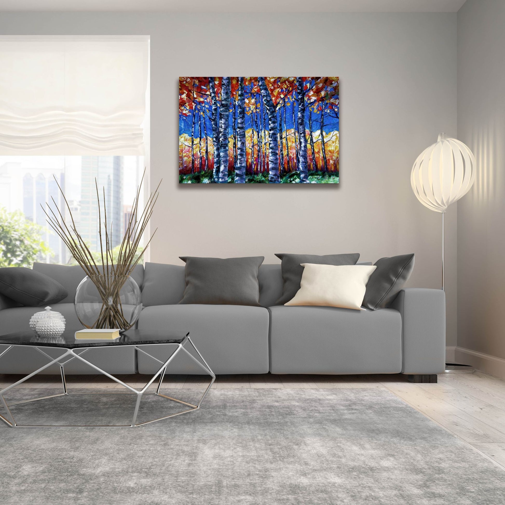 Epic Art 'Aspen Trees Autumn Canopy' by Lena Owens, Acrylic Glass Wall Art,36x24