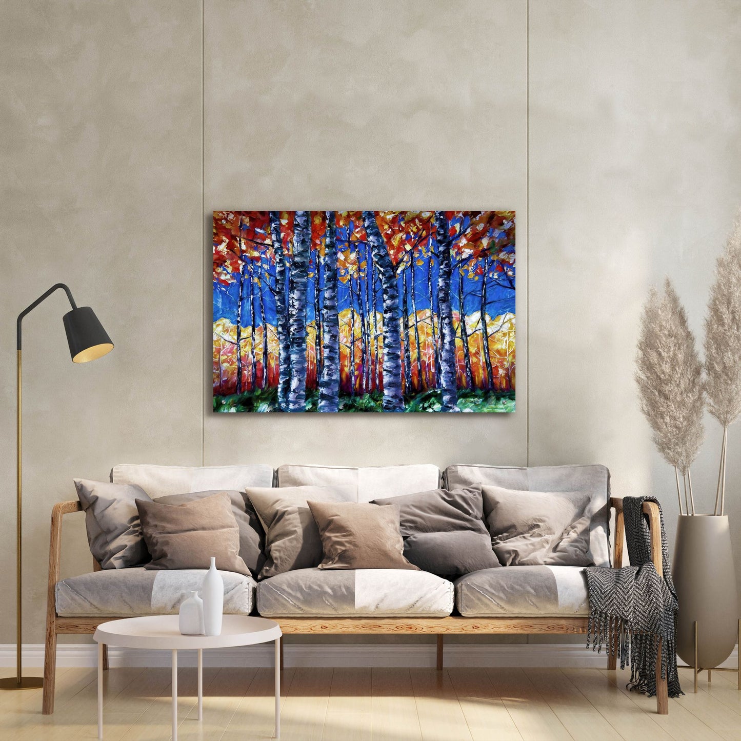 Epic Art 'Aspen Trees Autumn Canopy' by Lena Owens, Acrylic Glass Wall Art,36x24