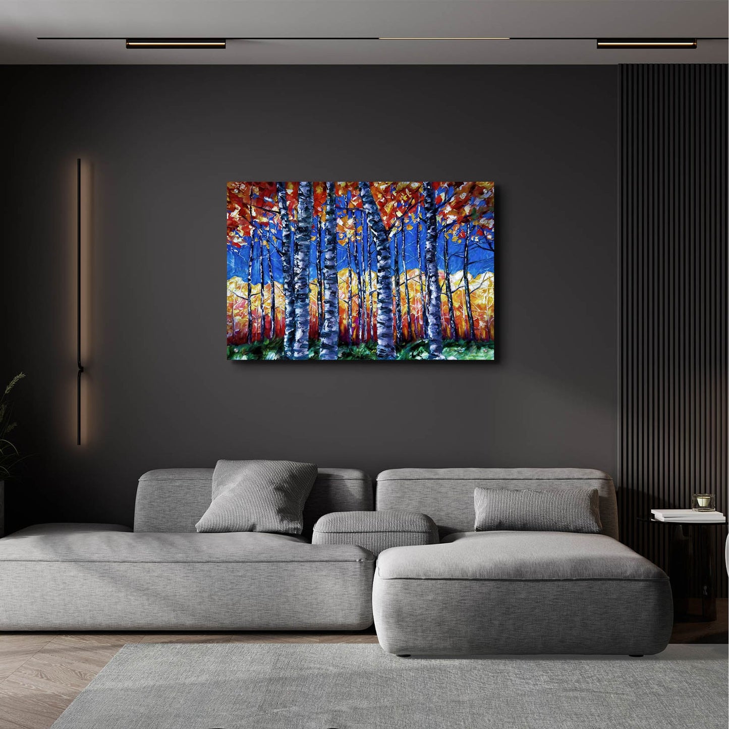 Epic Art 'Aspen Trees Autumn Canopy' by Lena Owens, Acrylic Glass Wall Art,36x24