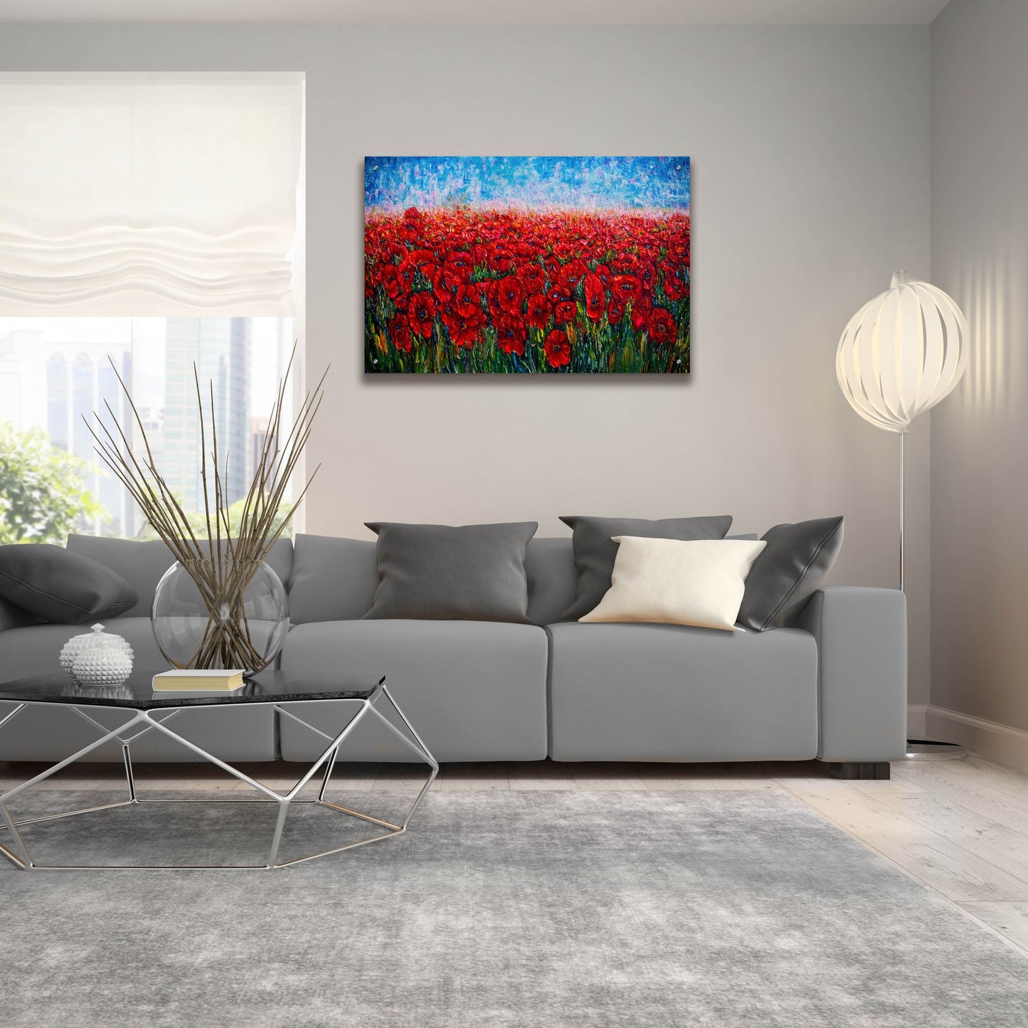 Epic Art 'Field of Happiness ' by Lena Owens, Acrylic Glass Wall Art,36x24