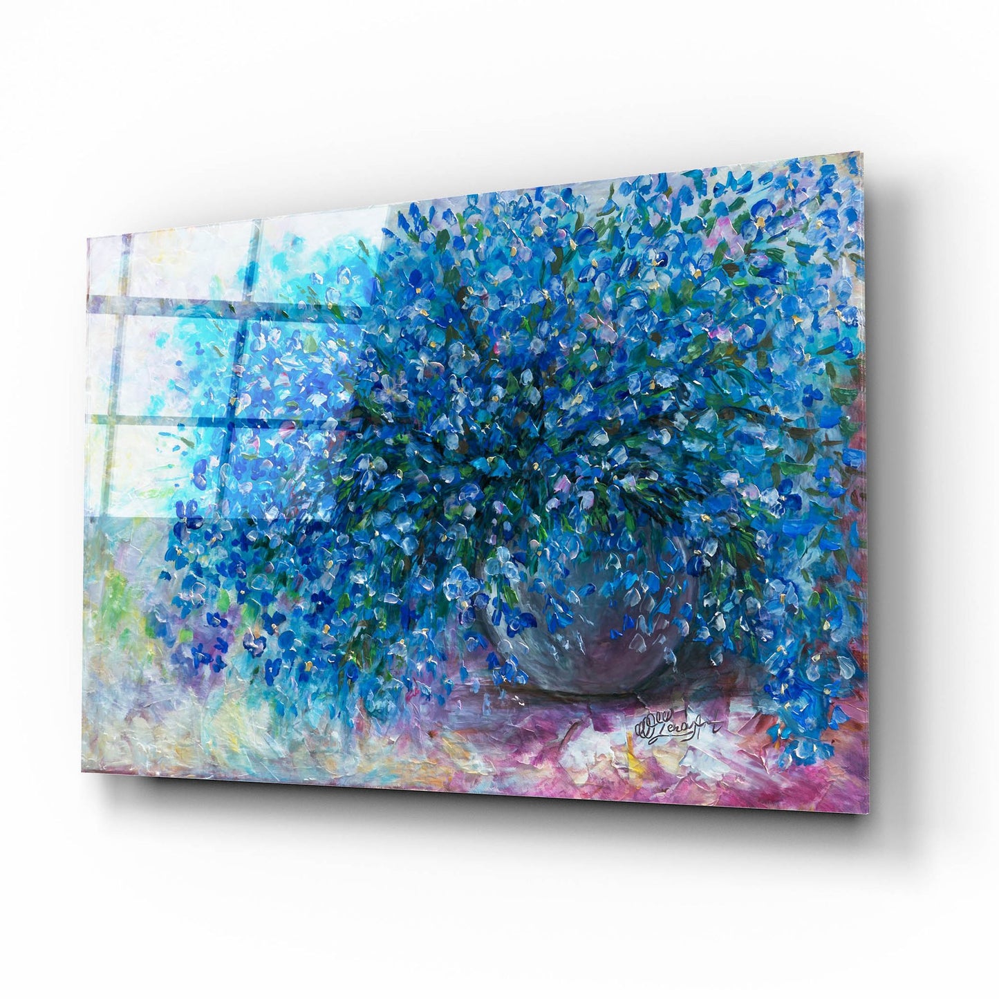 Epic Art 'Forget Me Nots I' by Lena Owens, Acrylic Glass Wall Art,16x12