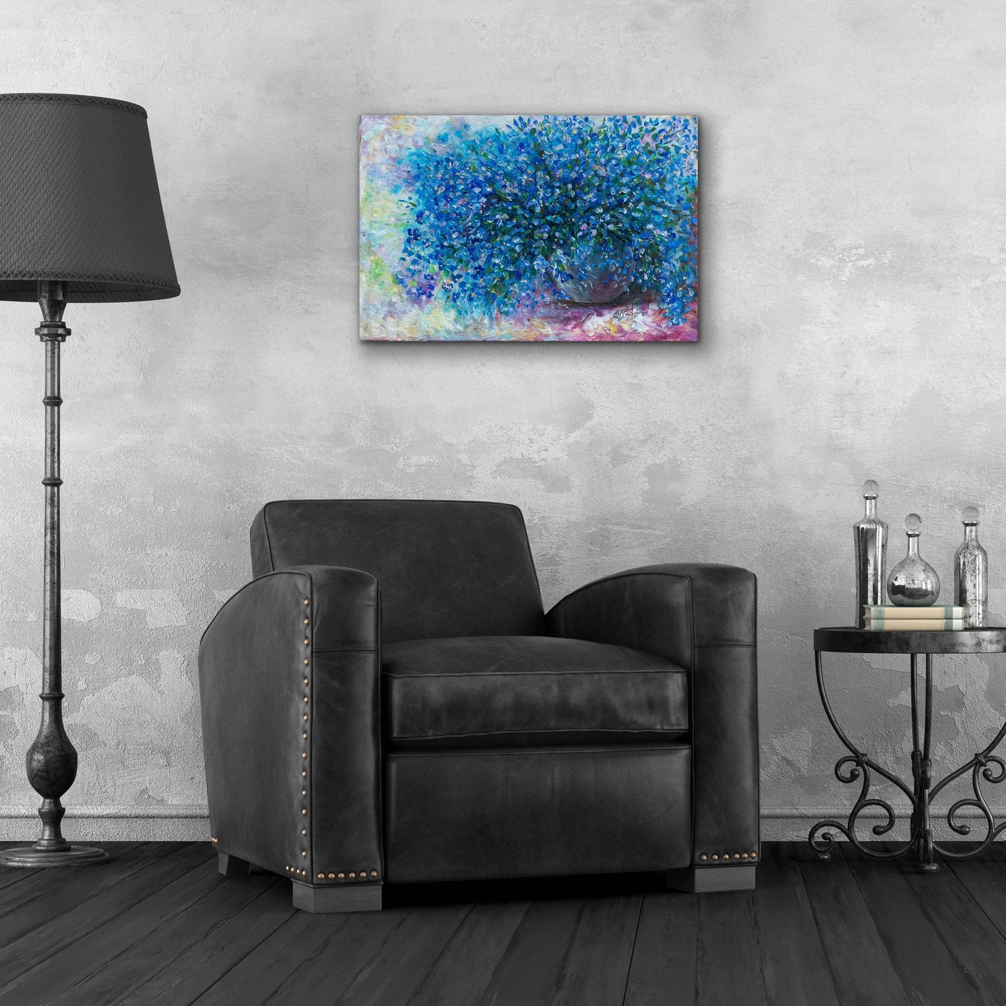 Epic Art 'Forget Me Nots I' by Lena Owens, Acrylic Glass Wall Art,24x16